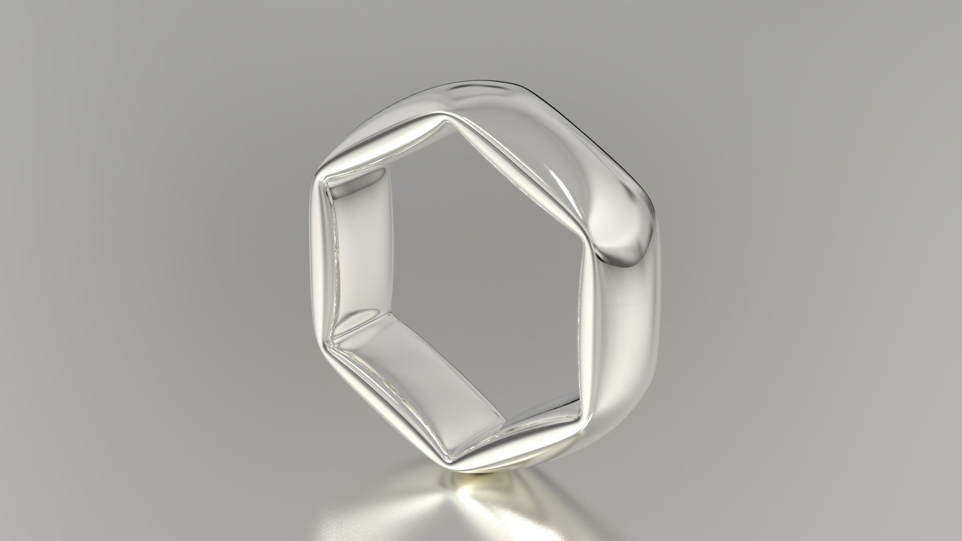 Hexagonal Ring 3D print model_8