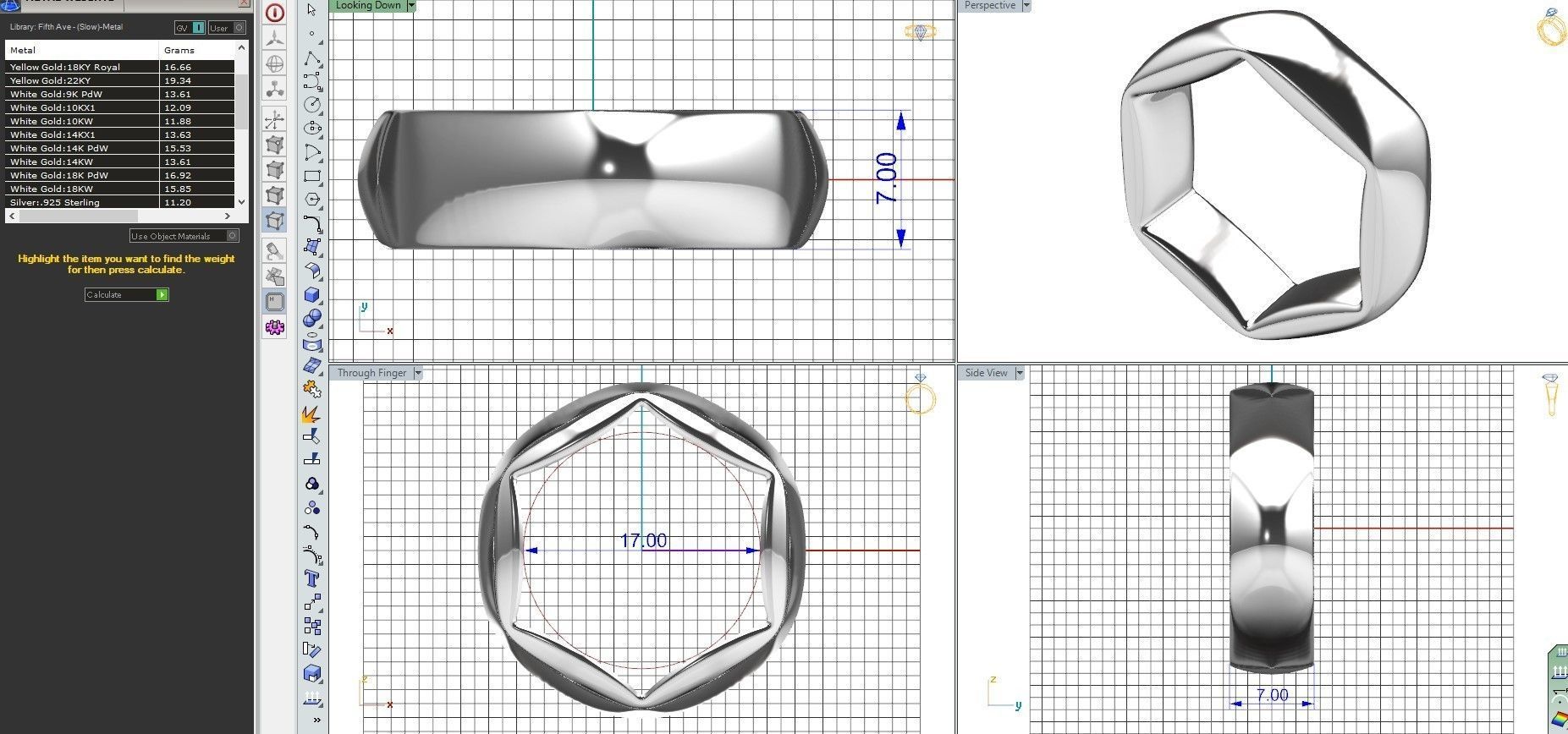 Hexagonal Ring 3D print model_16
