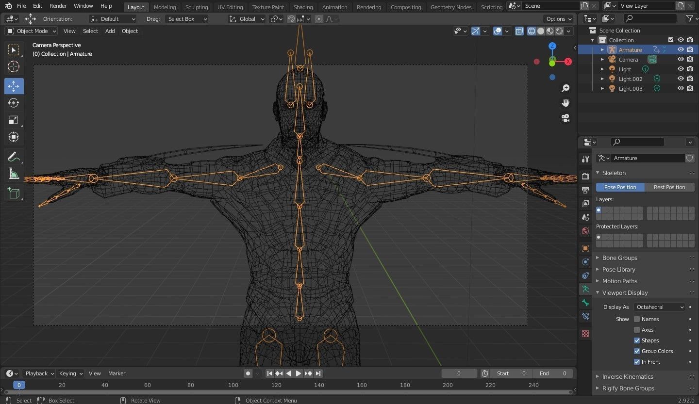 Futuristic Warrior character Low-poly 3D model_2