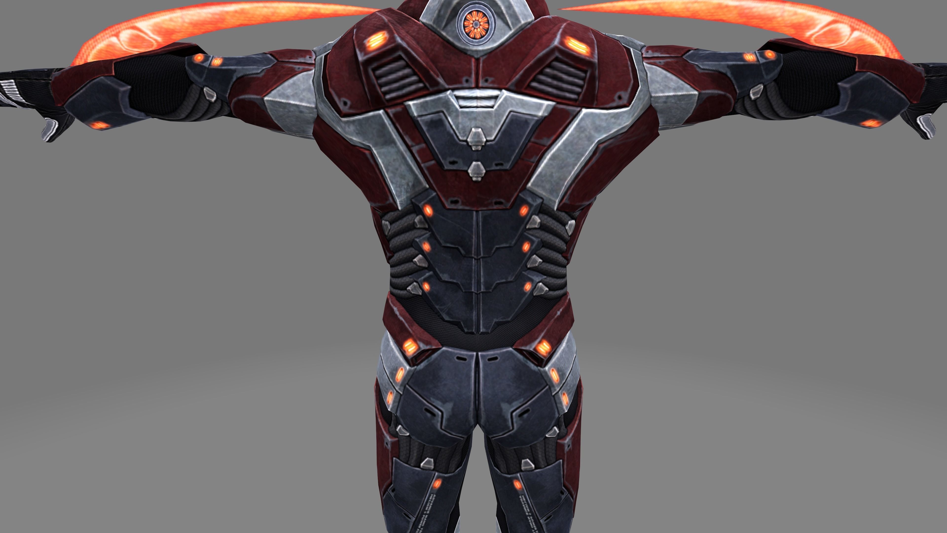 Futuristic Warrior character Low-poly 3D model_42