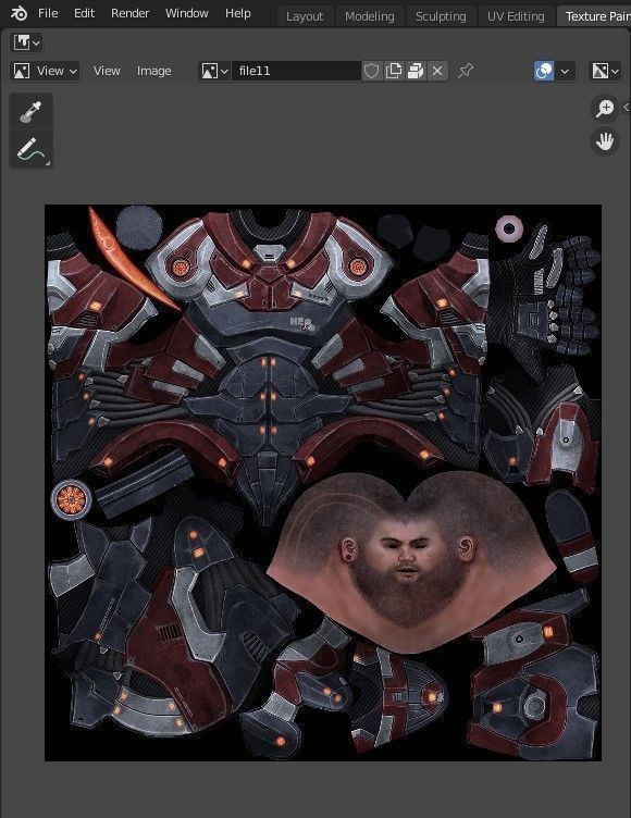 Futuristic Warrior character Low-poly 3D model_19