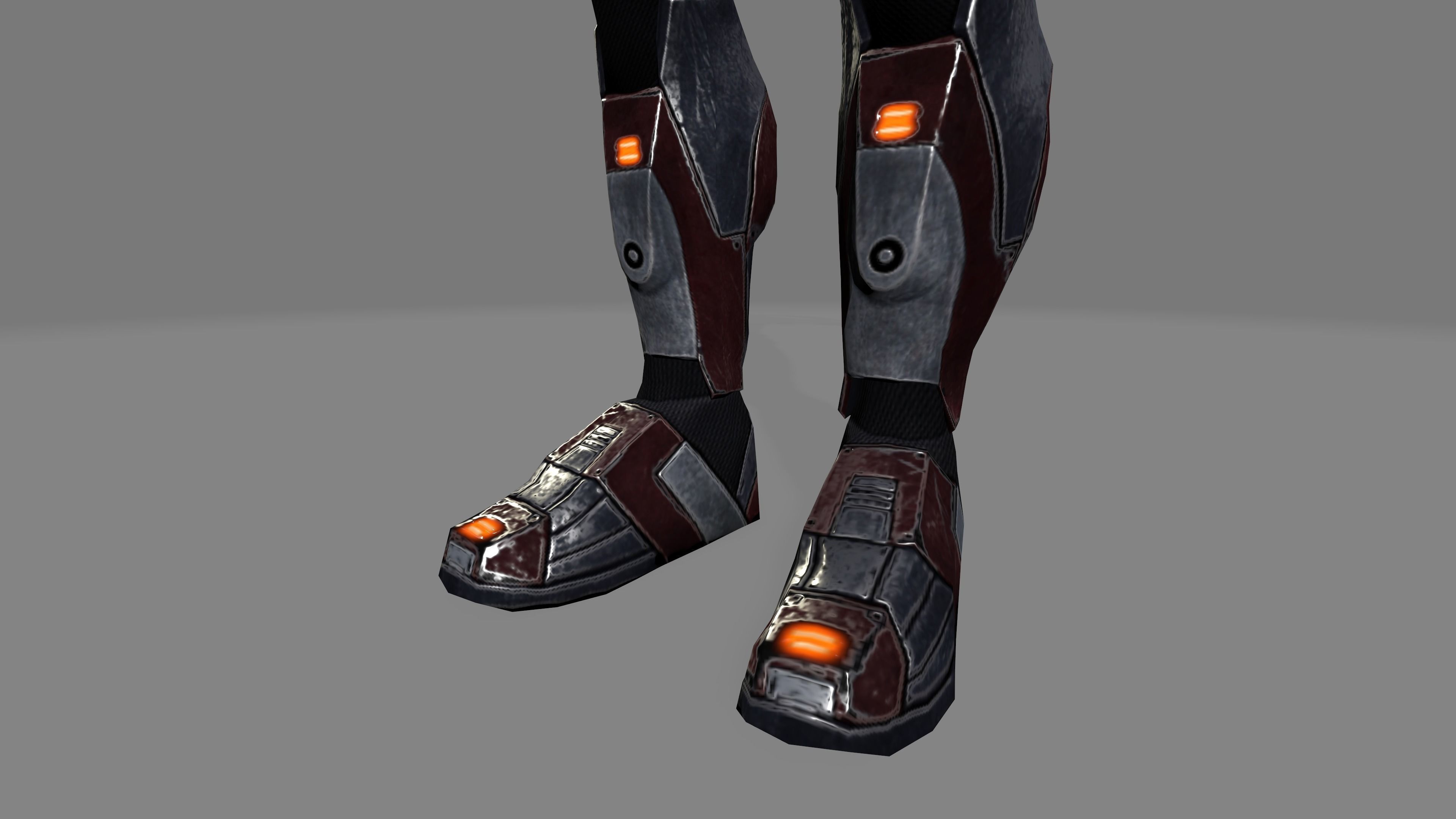 Futuristic Warrior character Low-poly 3D model_10