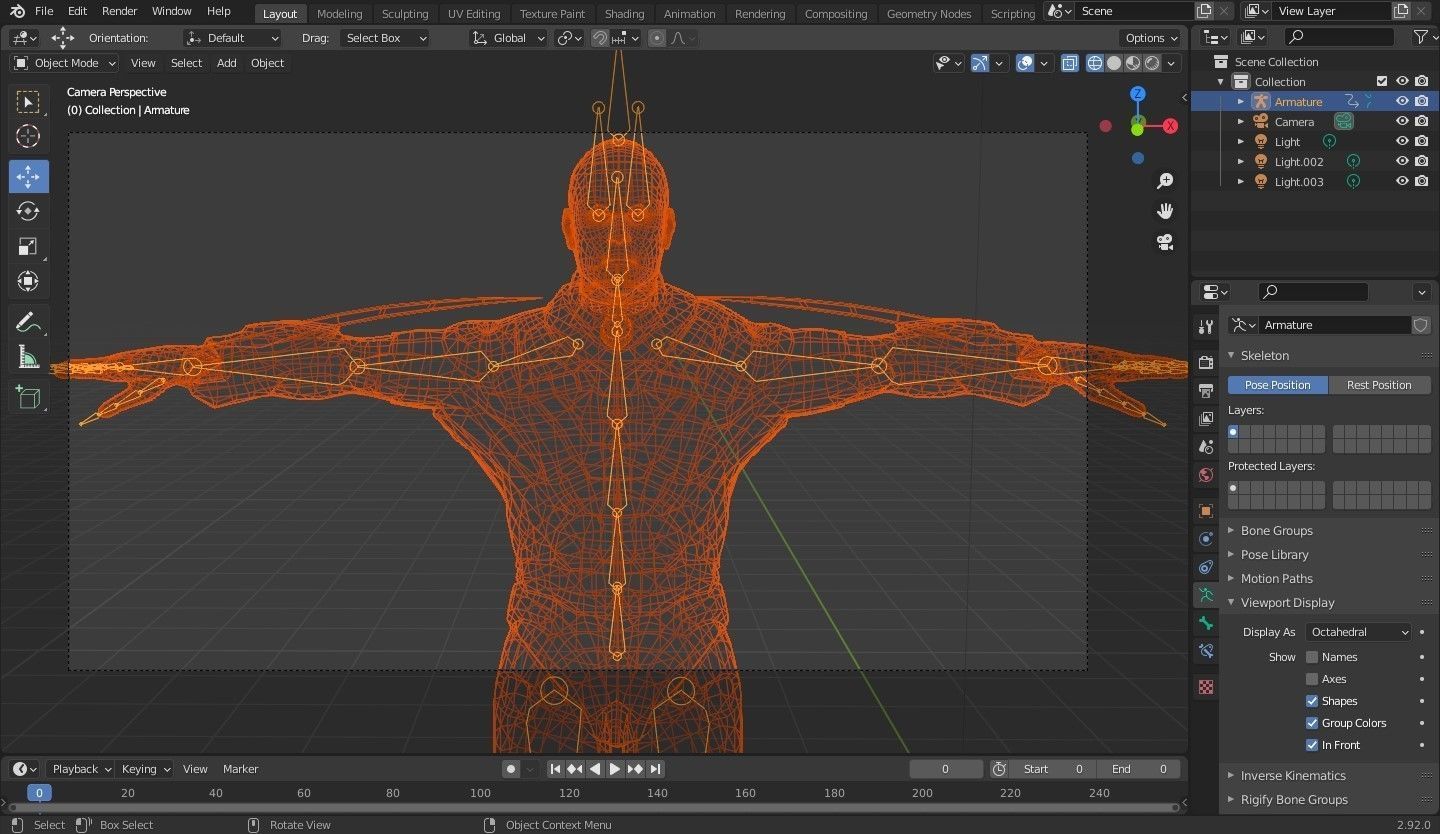 Futuristic Warrior character Low-poly 3D model_18