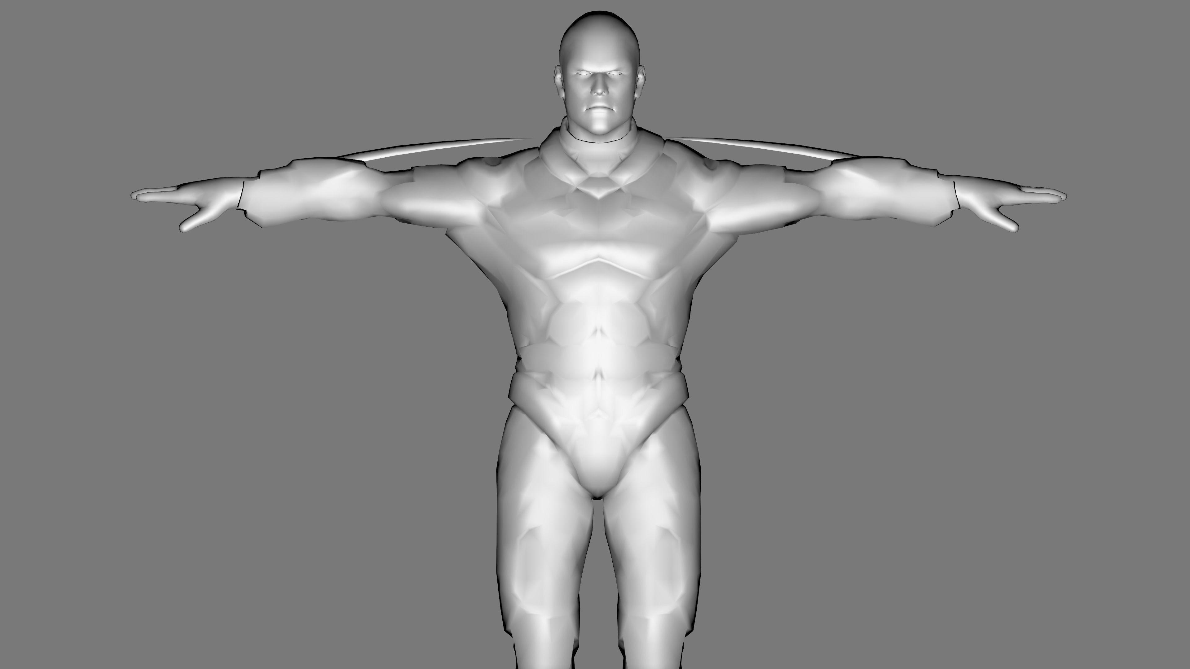 Futuristic Warrior character Low-poly 3D model_28