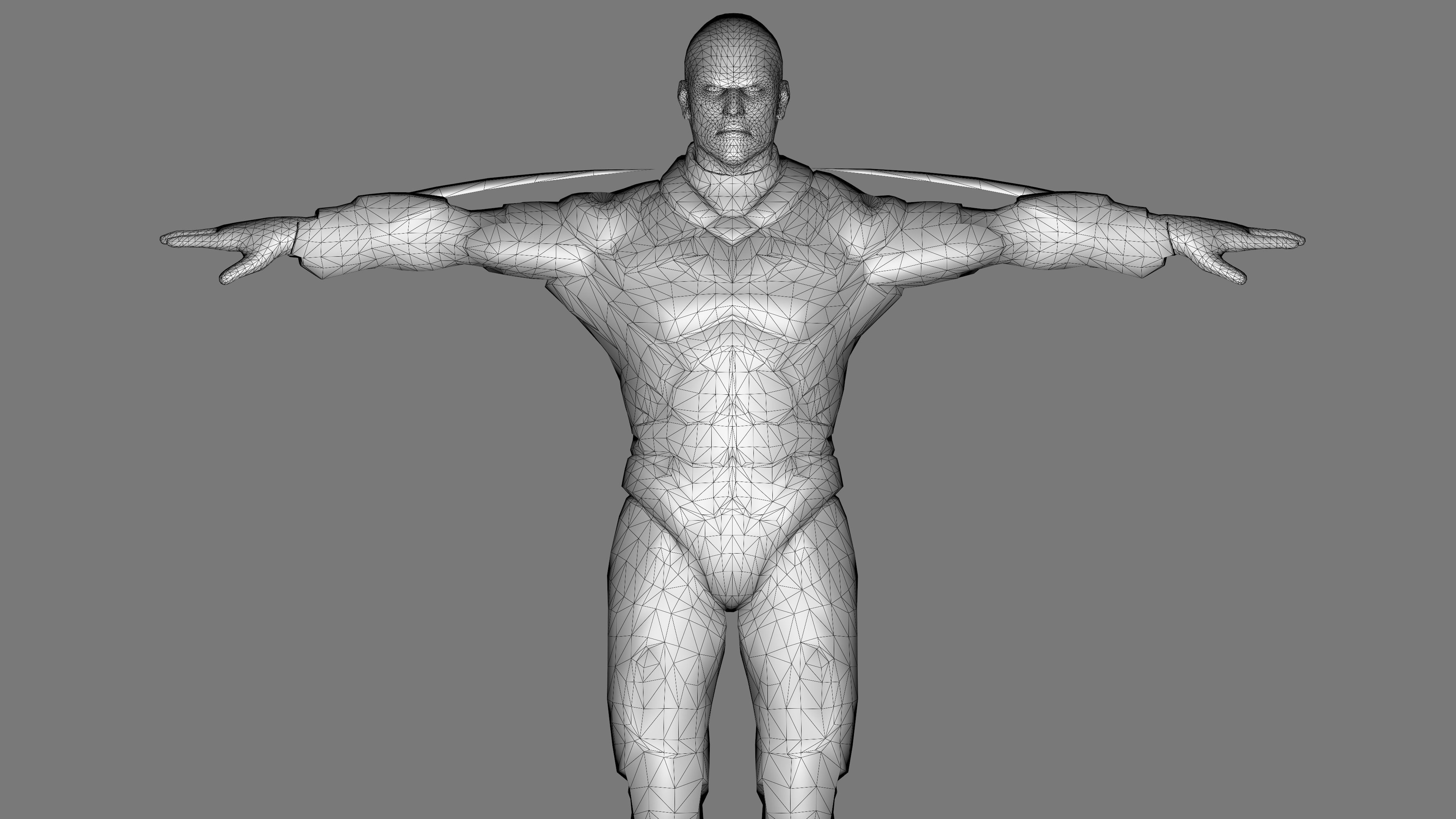 Futuristic Warrior character Low-poly 3D model_36