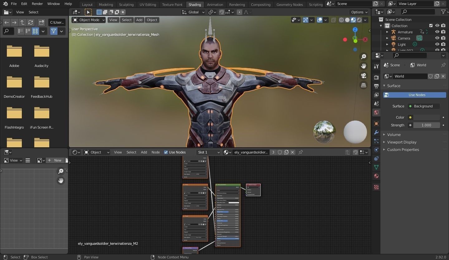 Futuristic Warrior character Low-poly 3D model_14