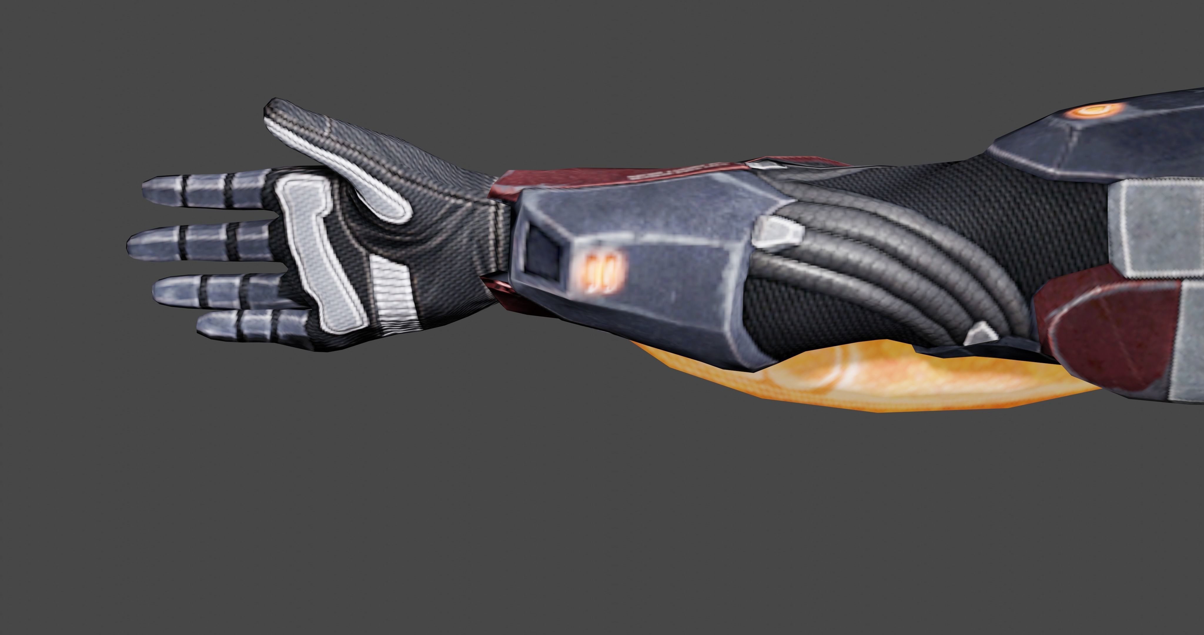 Futuristic Warrior character Low-poly 3D model_8