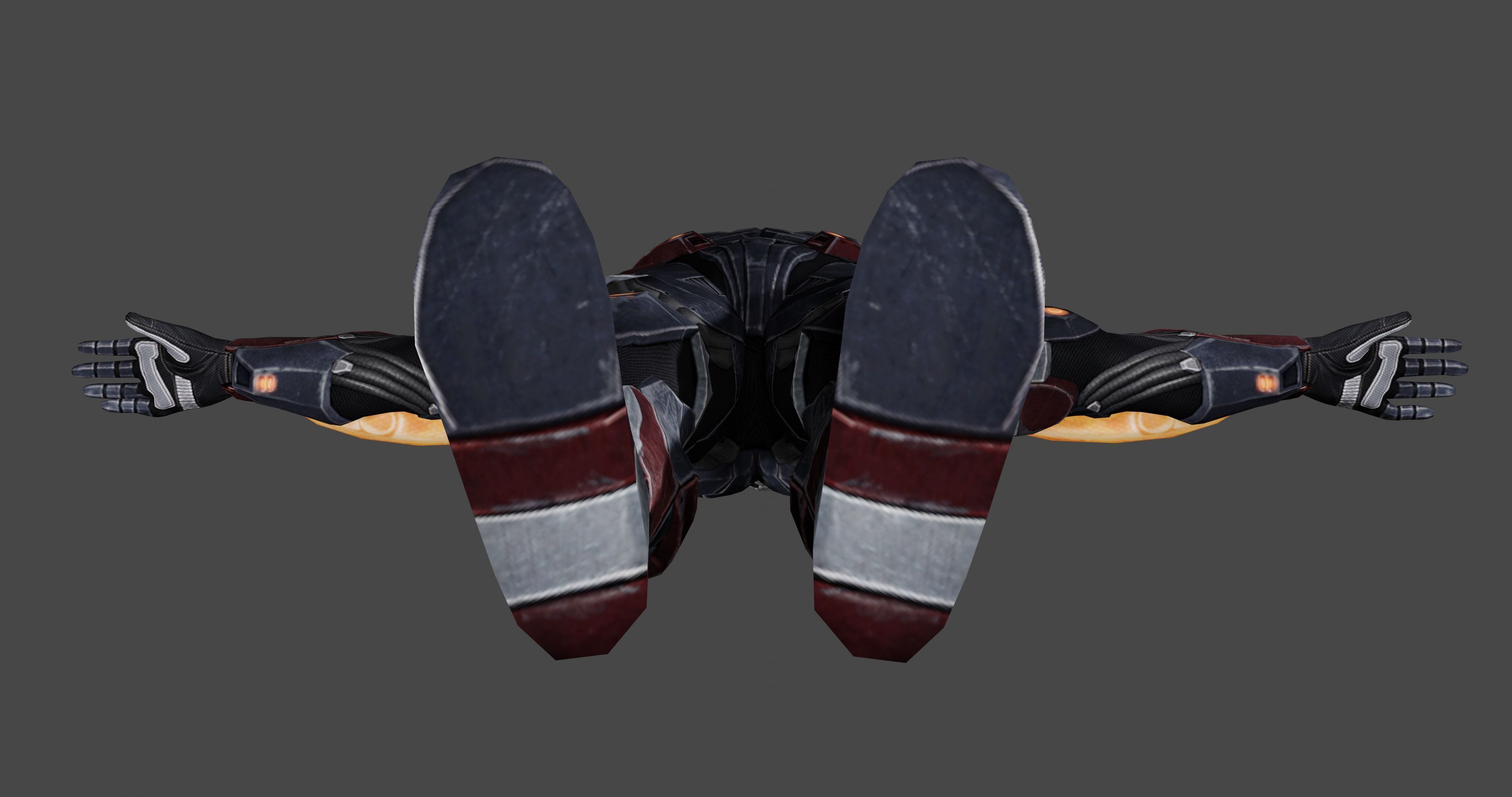 Futuristic Warrior character Low-poly 3D model_9