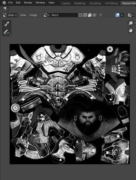 Futuristic Warrior character Low-poly 3D model_20