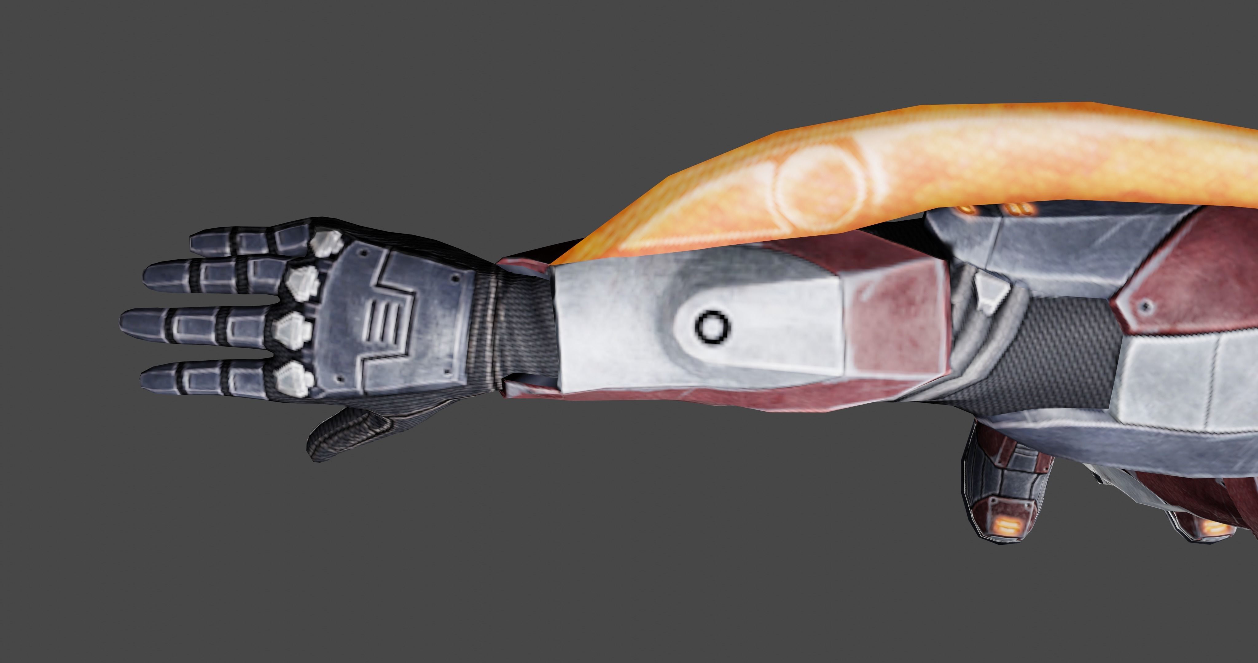 Futuristic Warrior character Low-poly 3D model_7