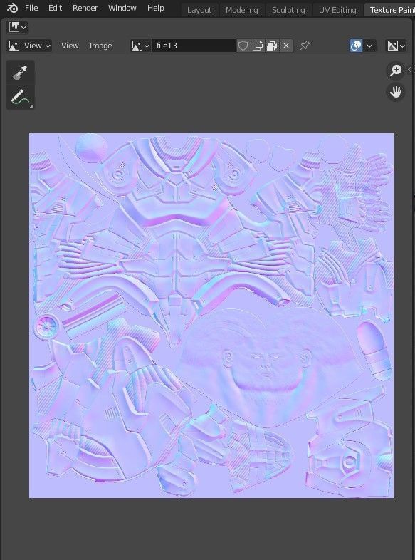 Futuristic Warrior character Low-poly 3D model_21