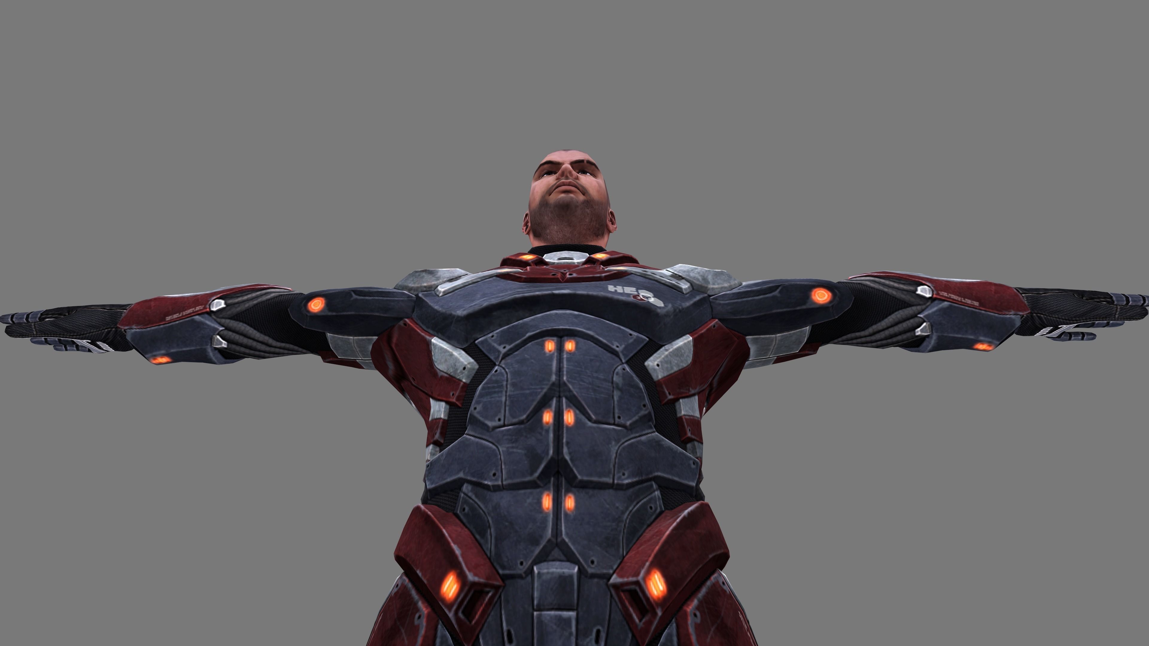 Futuristic Warrior character Low-poly 3D model_30