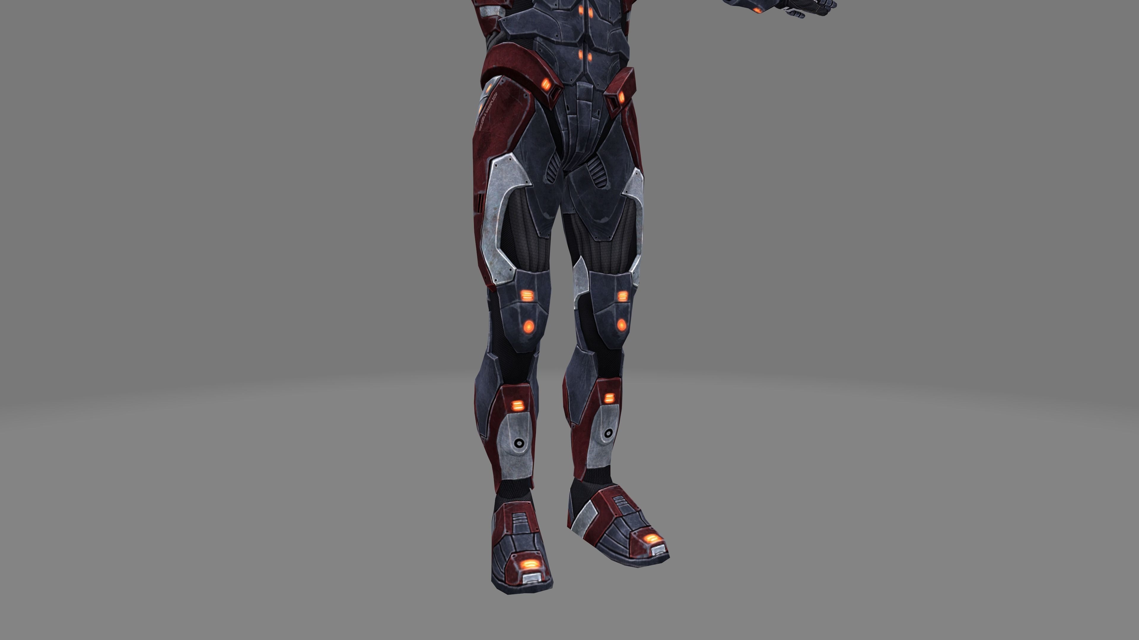 Futuristic Warrior character Low-poly 3D model_37