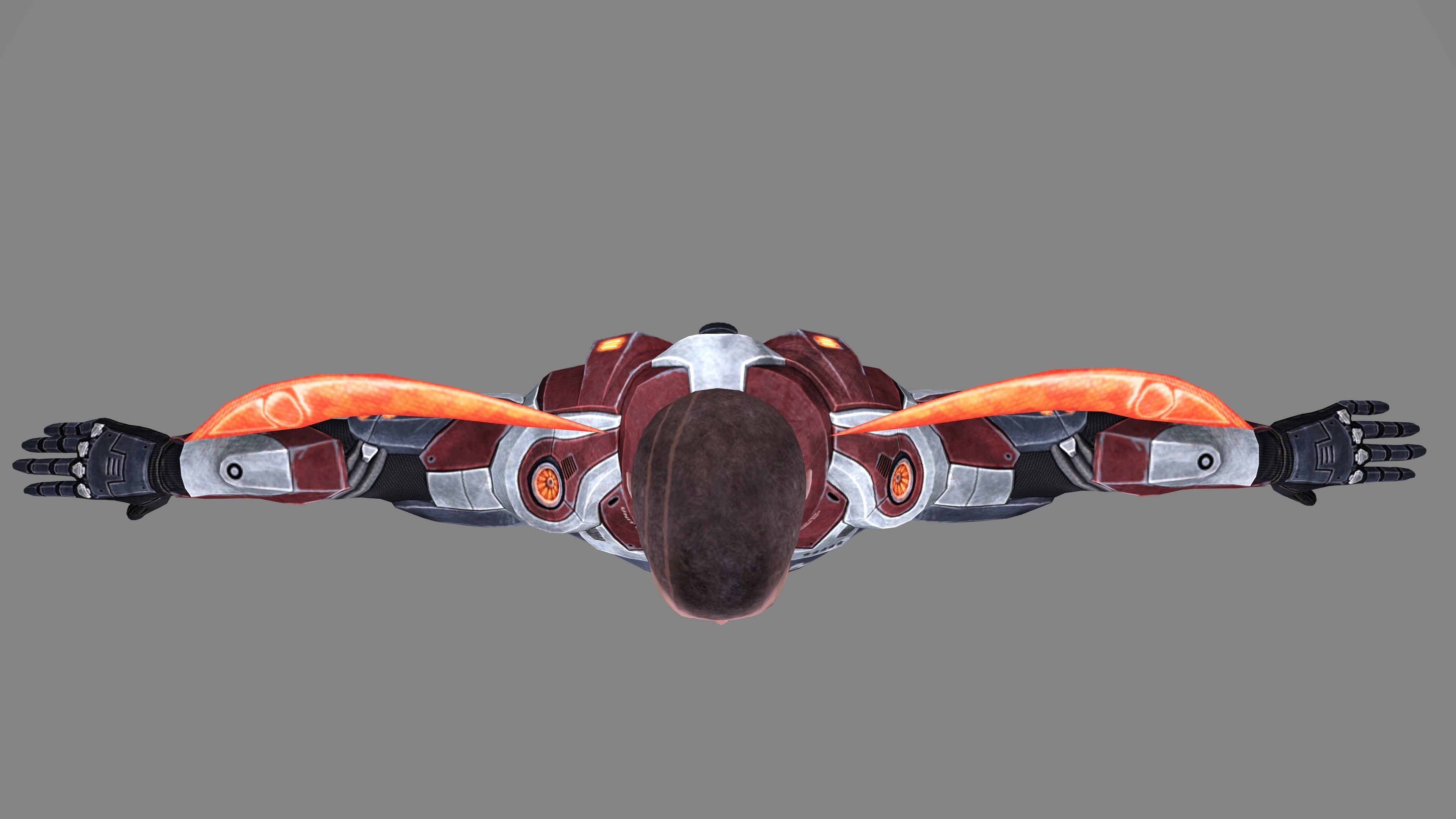 Futuristic Warrior character Low-poly 3D model_39