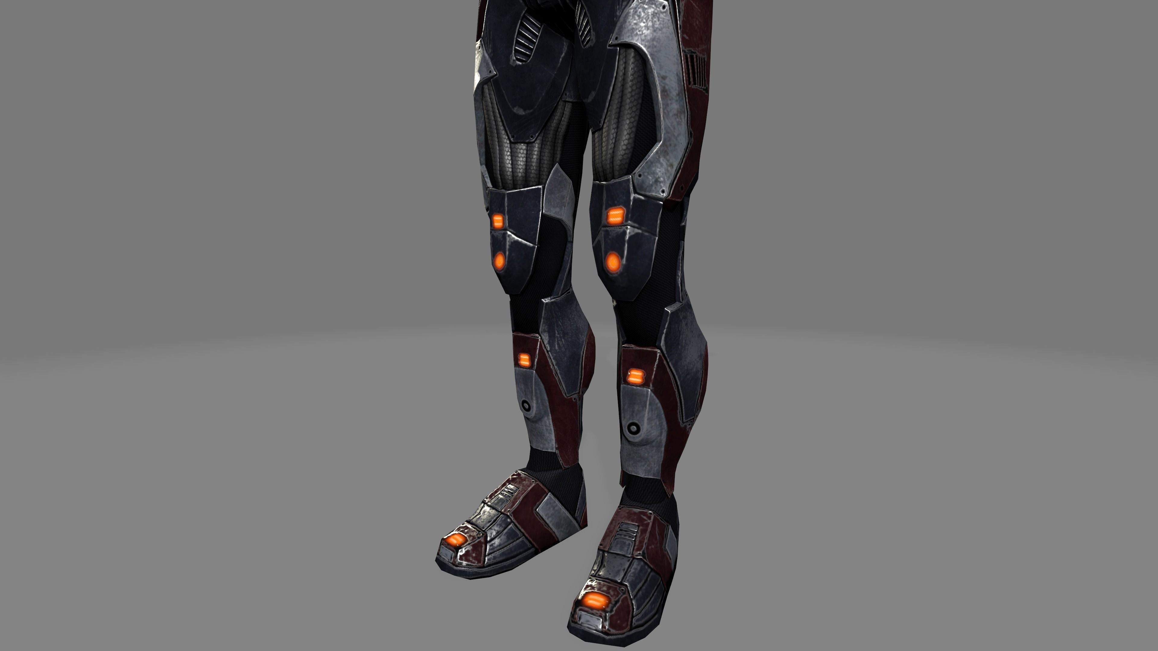 Futuristic Warrior character Low-poly 3D model_34