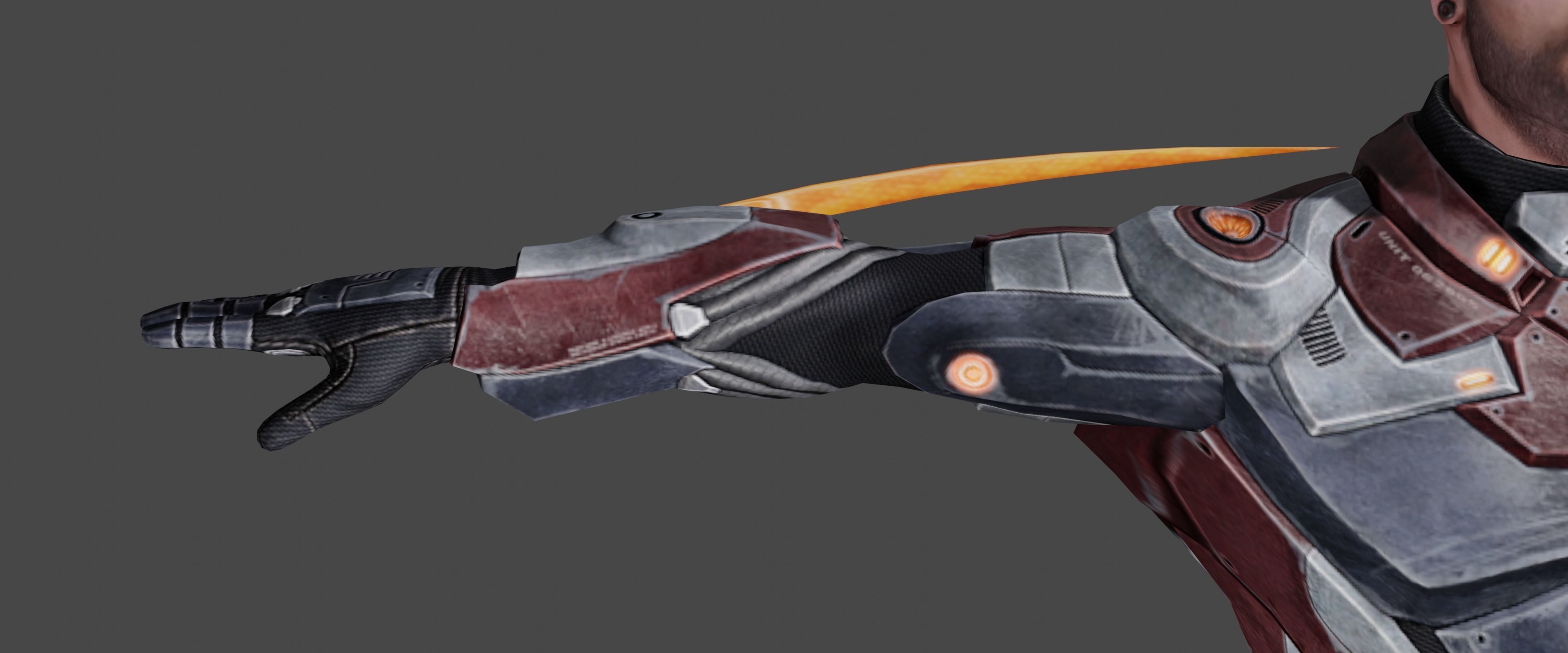 Futuristic Warrior character Low-poly 3D model_6