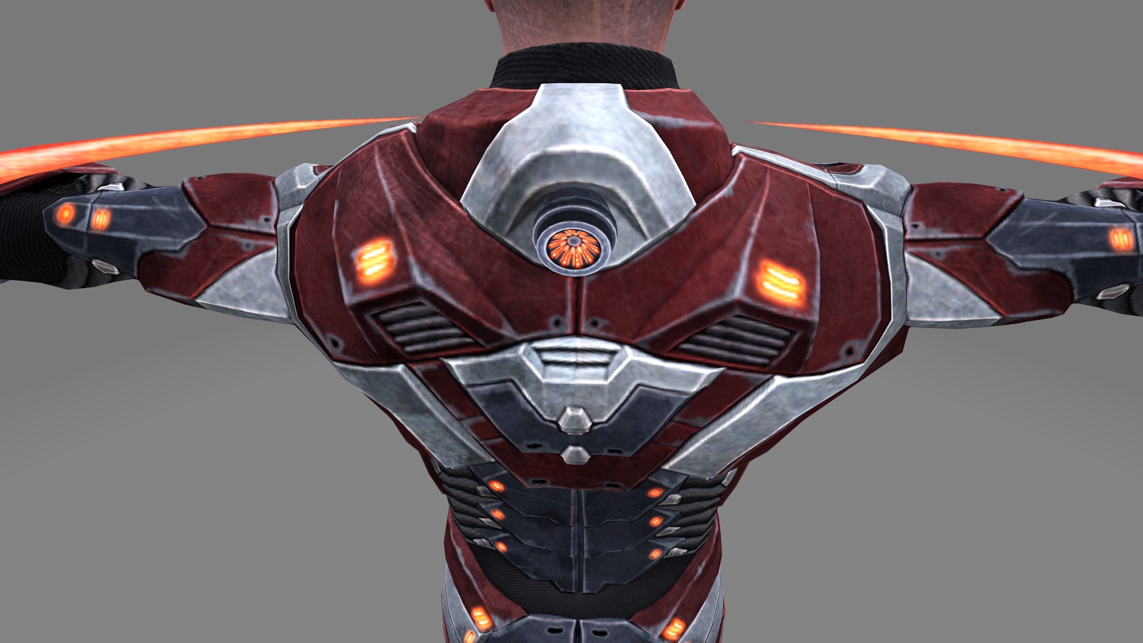 Futuristic Warrior character Low-poly 3D model_46