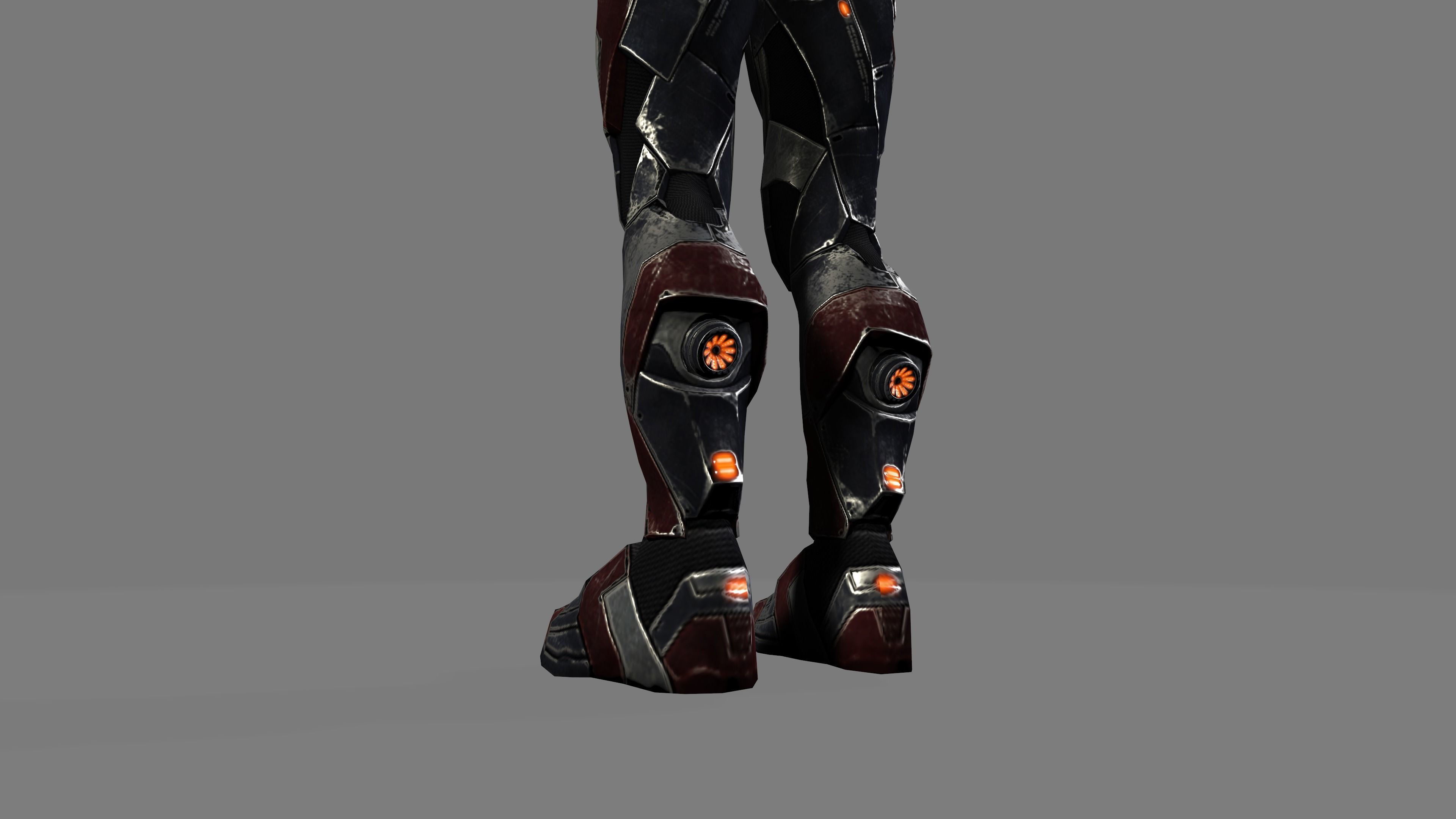 Futuristic Warrior character Low-poly 3D model_11