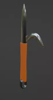 Kusarigama knife with orange handle Free 3D print model