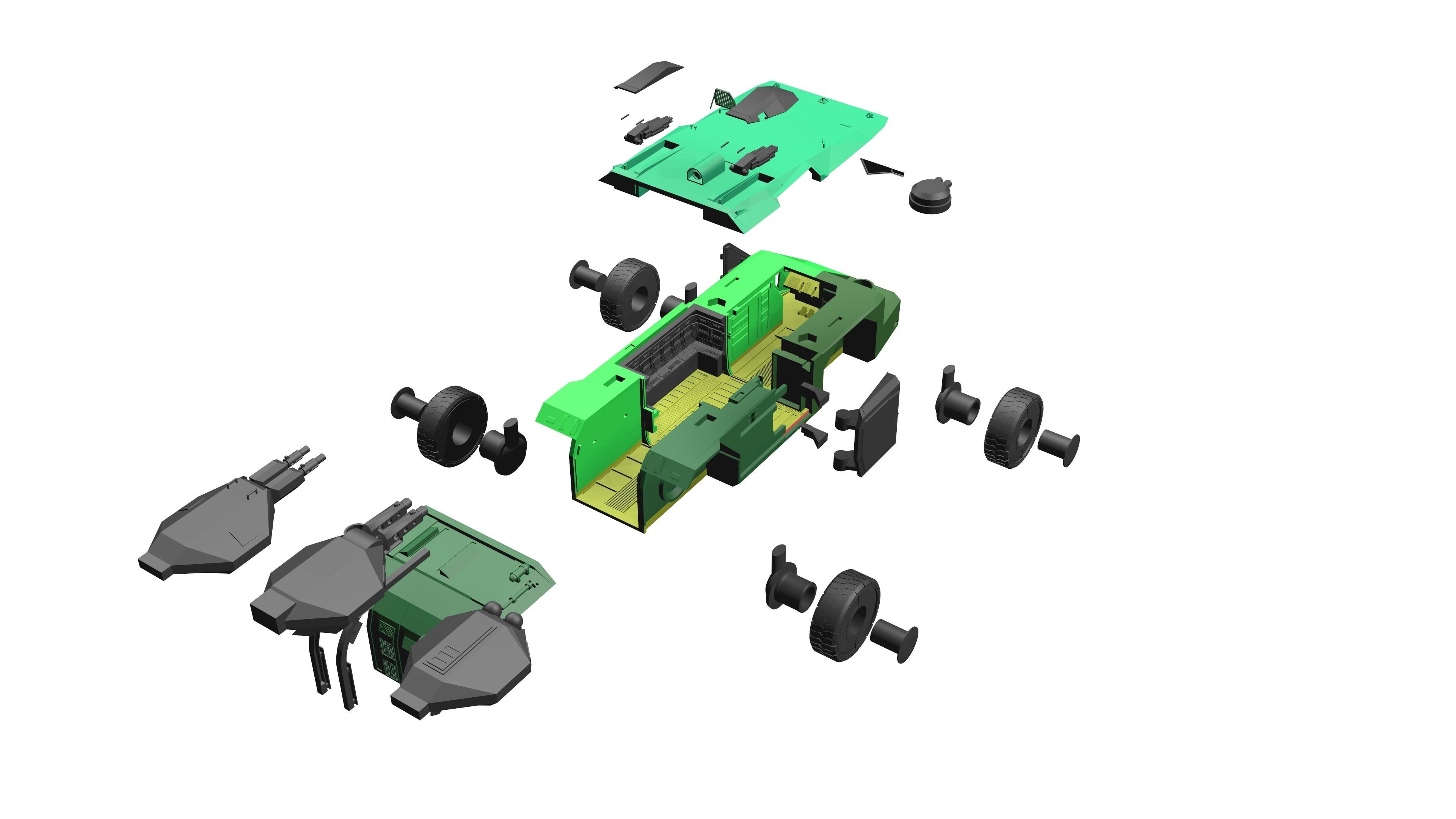 M577 APC USCM Armored Personnel Carrier 3D print model_9