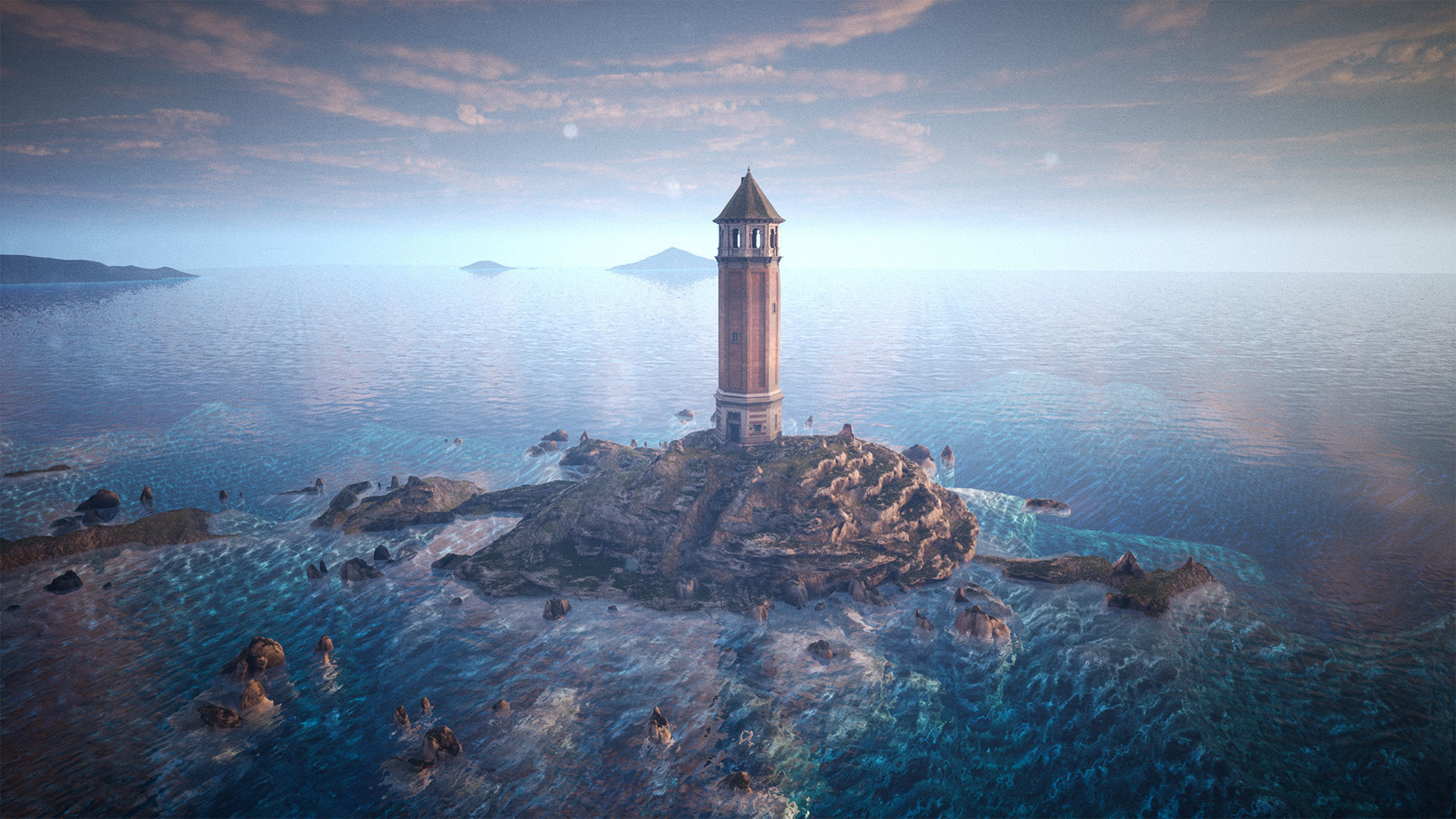 Lighthouse Island High Quality Environment Low-poly 3D model_13