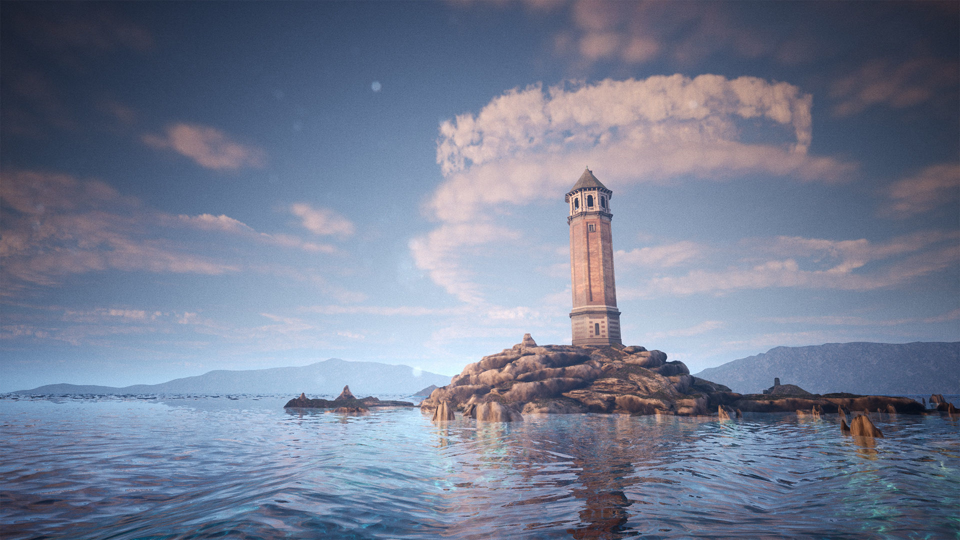 Lighthouse Island High Quality Environment Low-poly 3D model_17