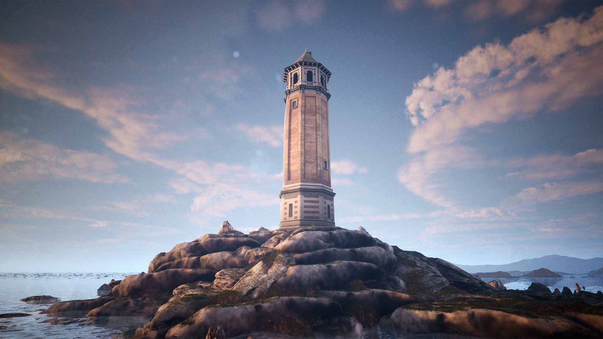Lighthouse Island High Quality Environment Low-poly 3D model_19