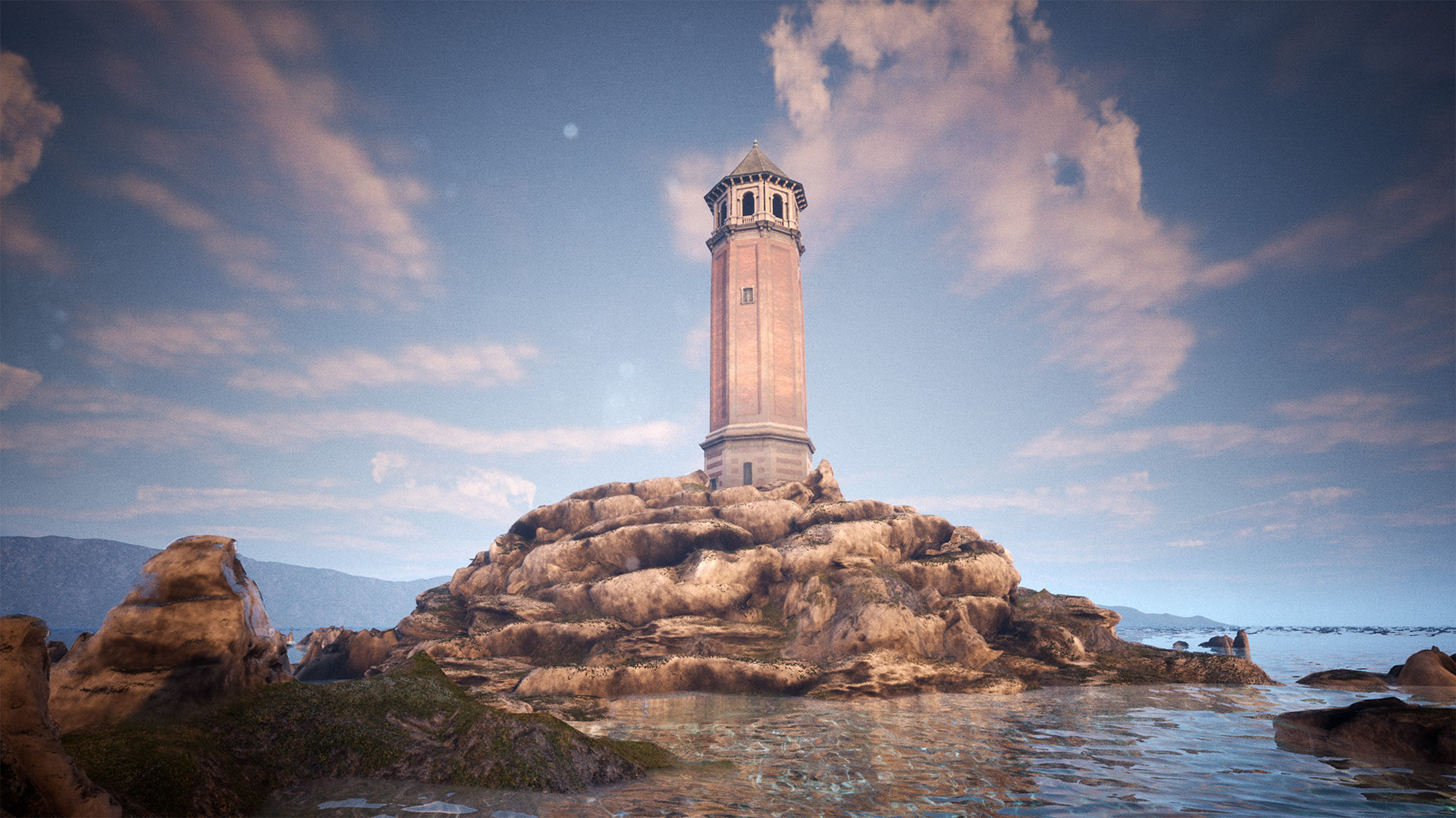 Lighthouse Island High Quality Environment Low-poly 3D model_14