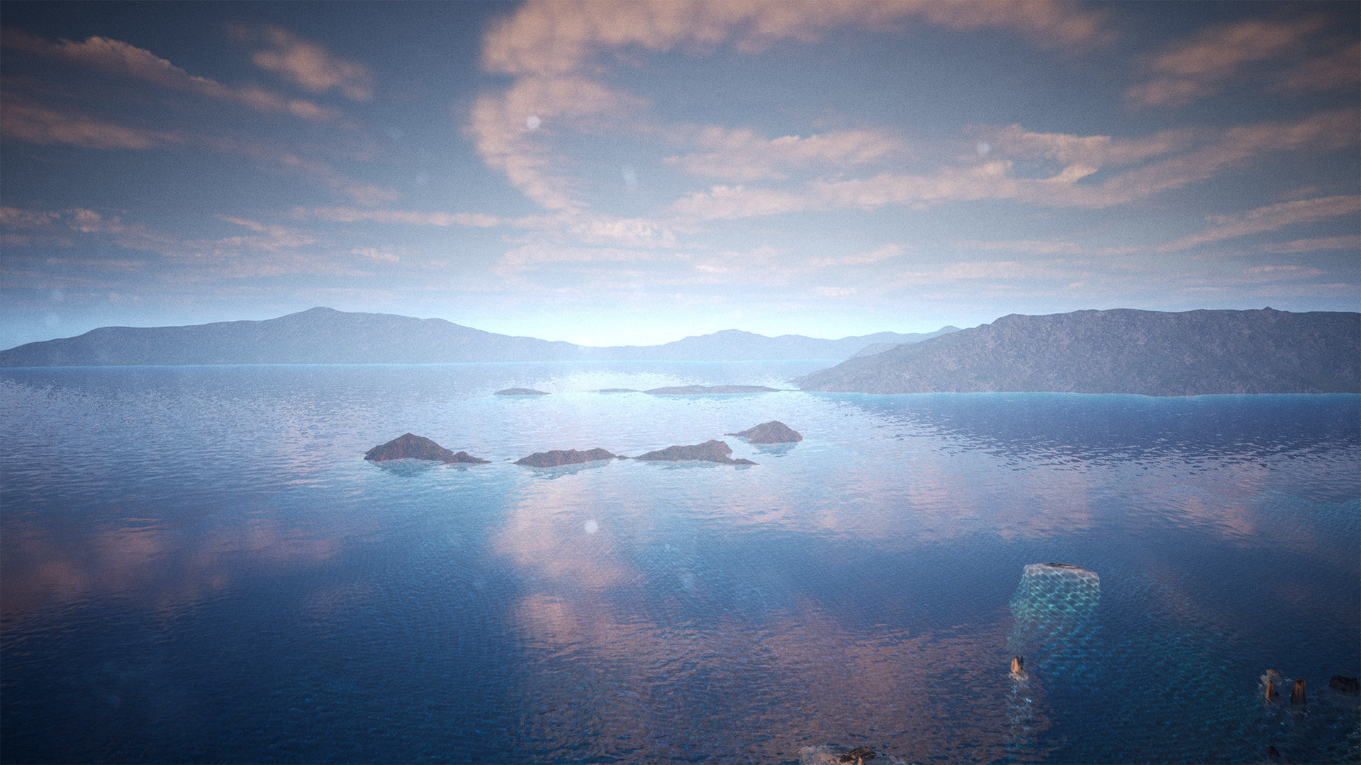 Lighthouse Island High Quality Environment Low-poly 3D model_3