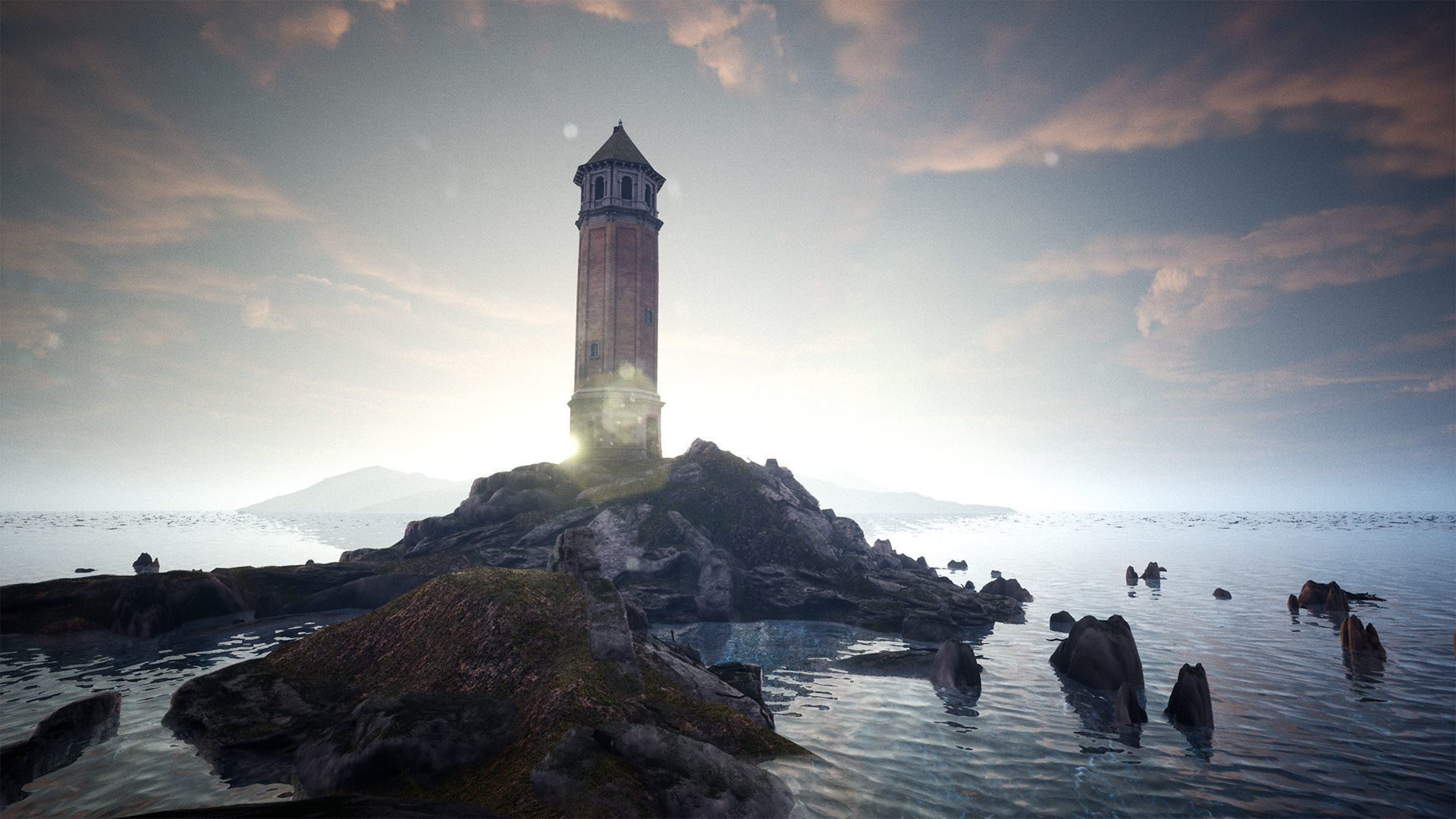 Lighthouse Island High Quality Environment Low-poly 3D model_22