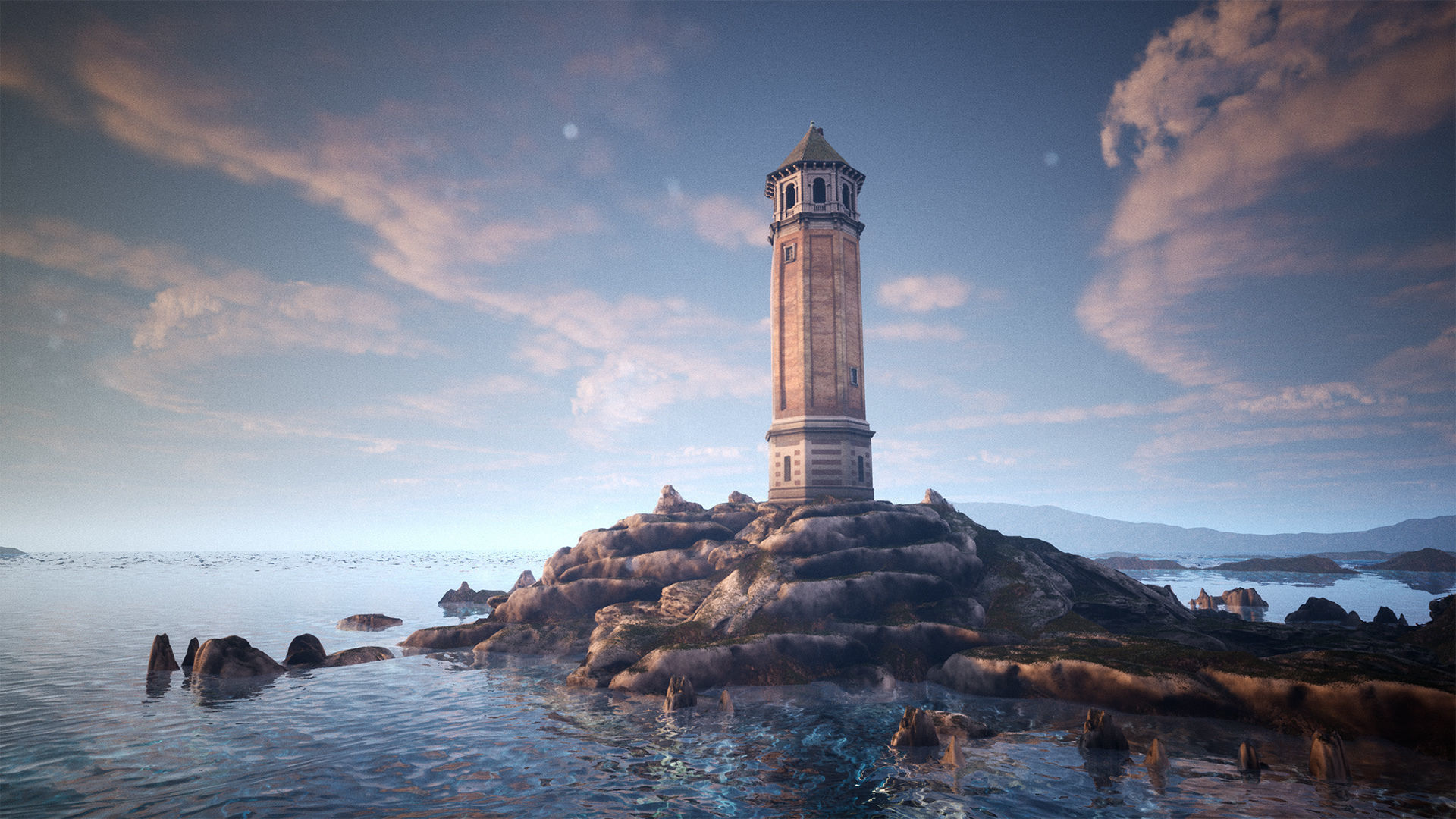 Lighthouse Island High Quality Environment Low-poly 3D model_20