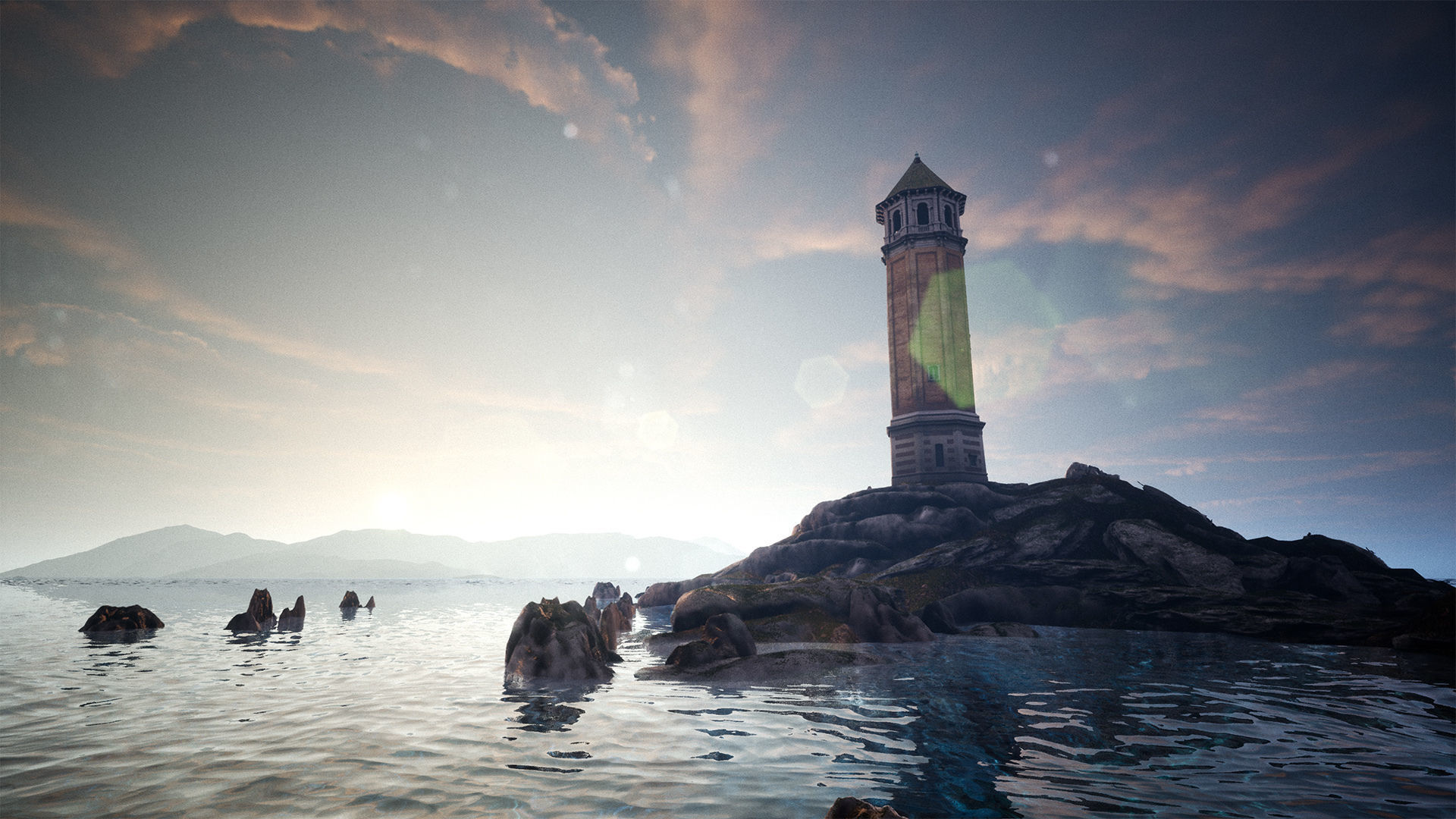 Lighthouse Island High Quality Environment Low-poly 3D model_21