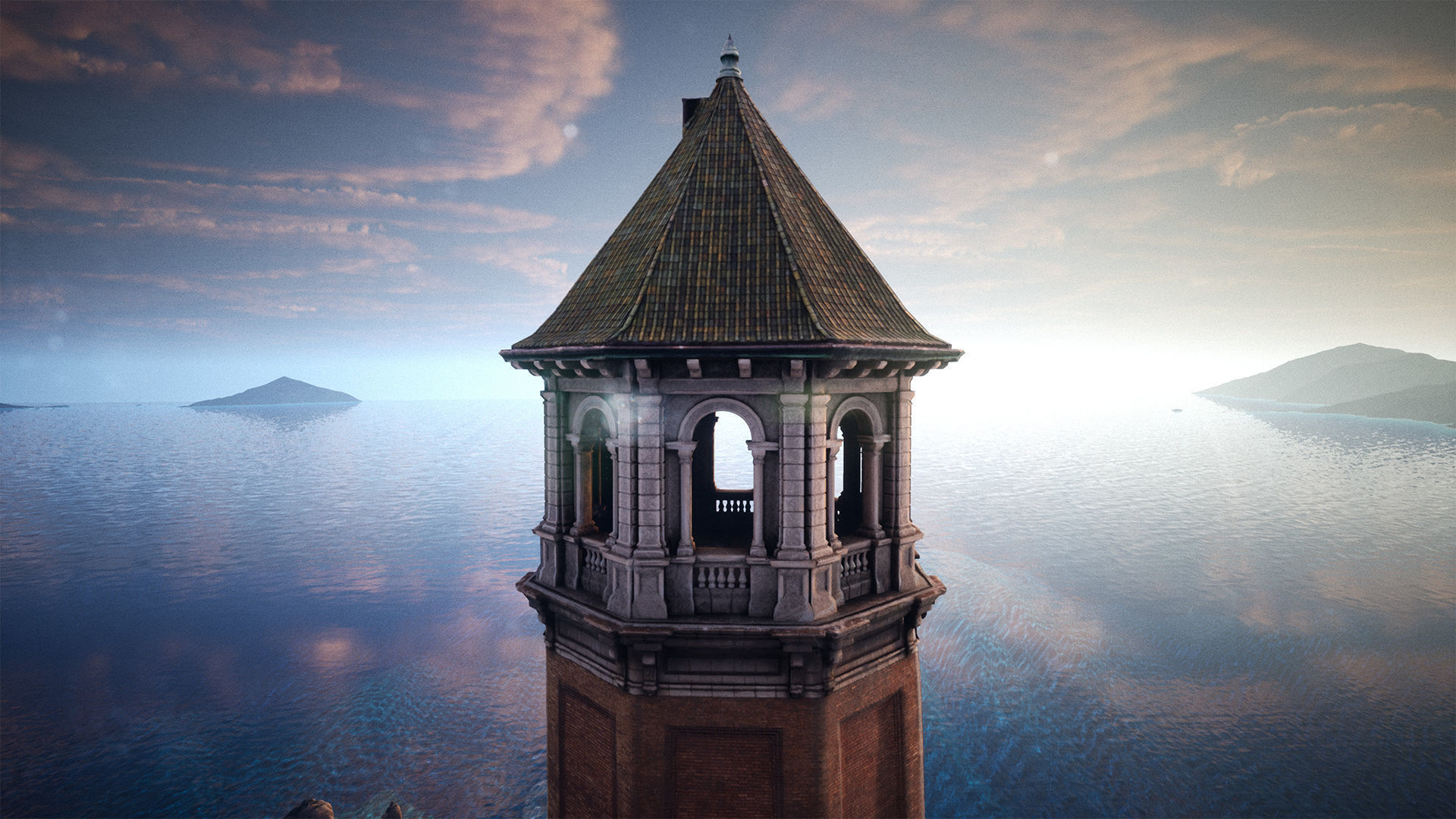 Lighthouse Island High Quality Environment Low-poly 3D model_23