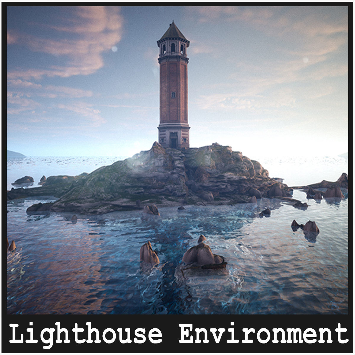 Lighthouse Island High Quality Environment Low-poly 3D model_1