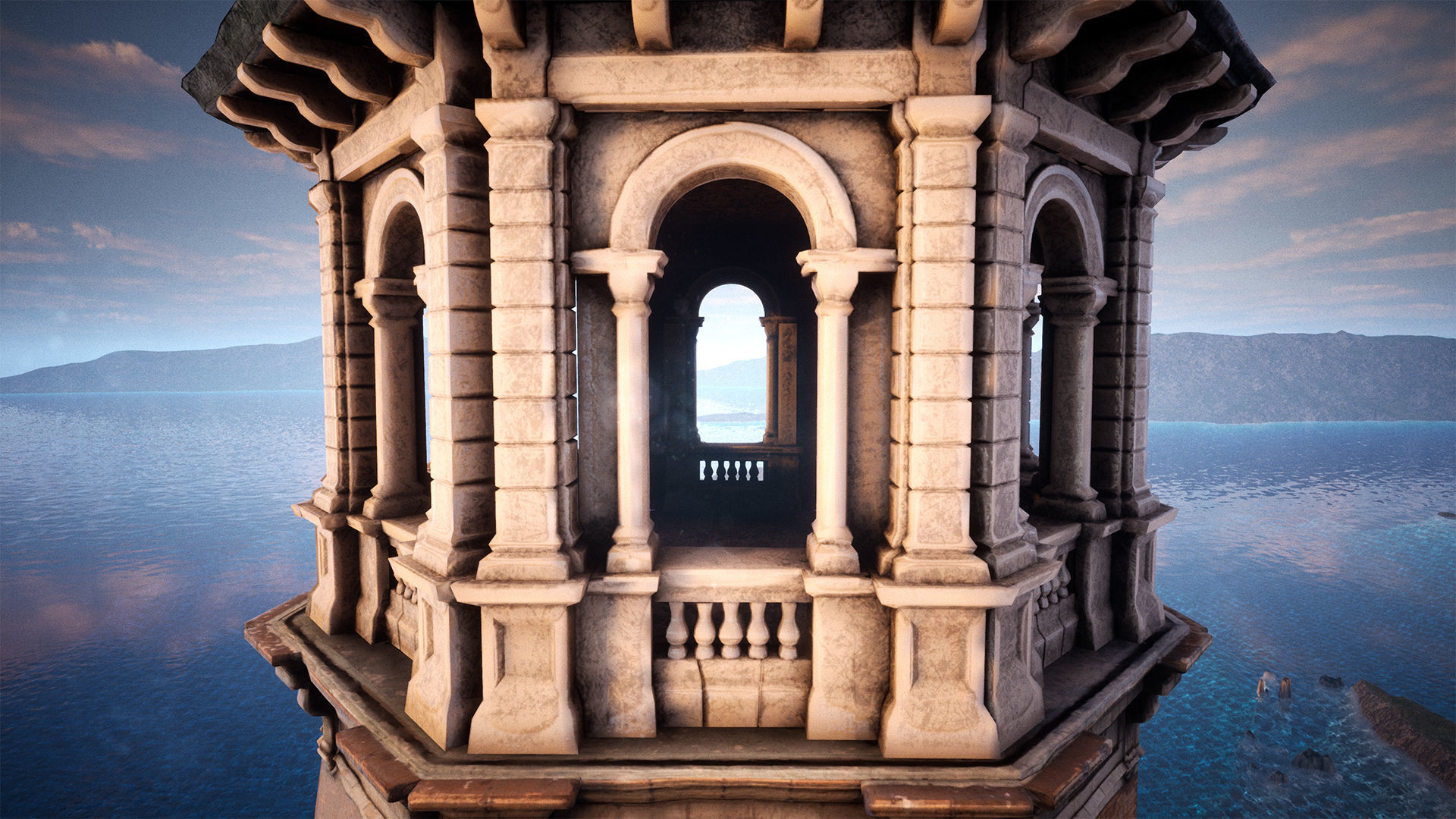 Lighthouse Island High Quality Environment Low-poly 3D model_7