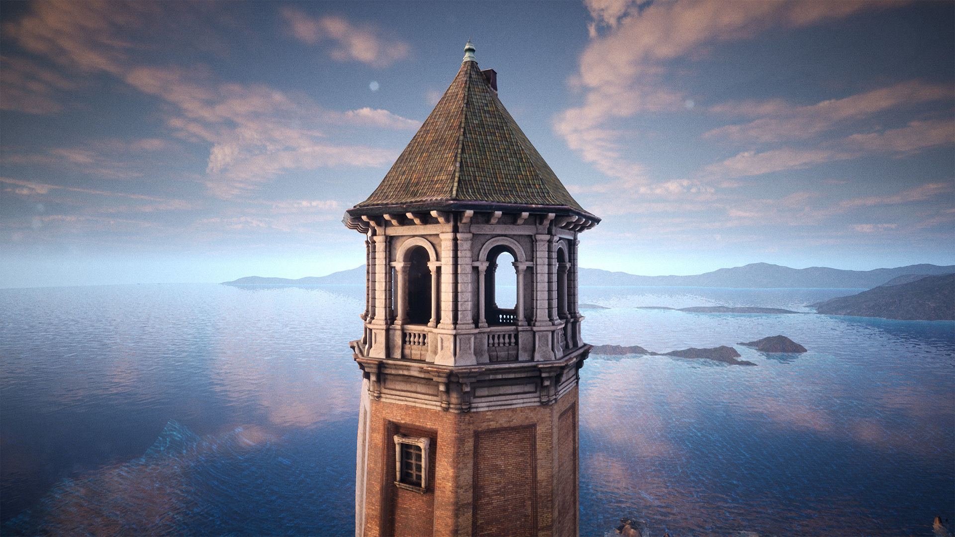 Lighthouse Island High Quality Environment Low-poly 3D model_10