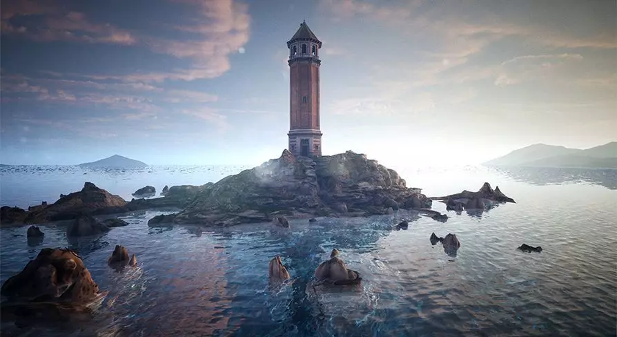 Lighthouse Island High Quality Environment Low-poly 3D model_0