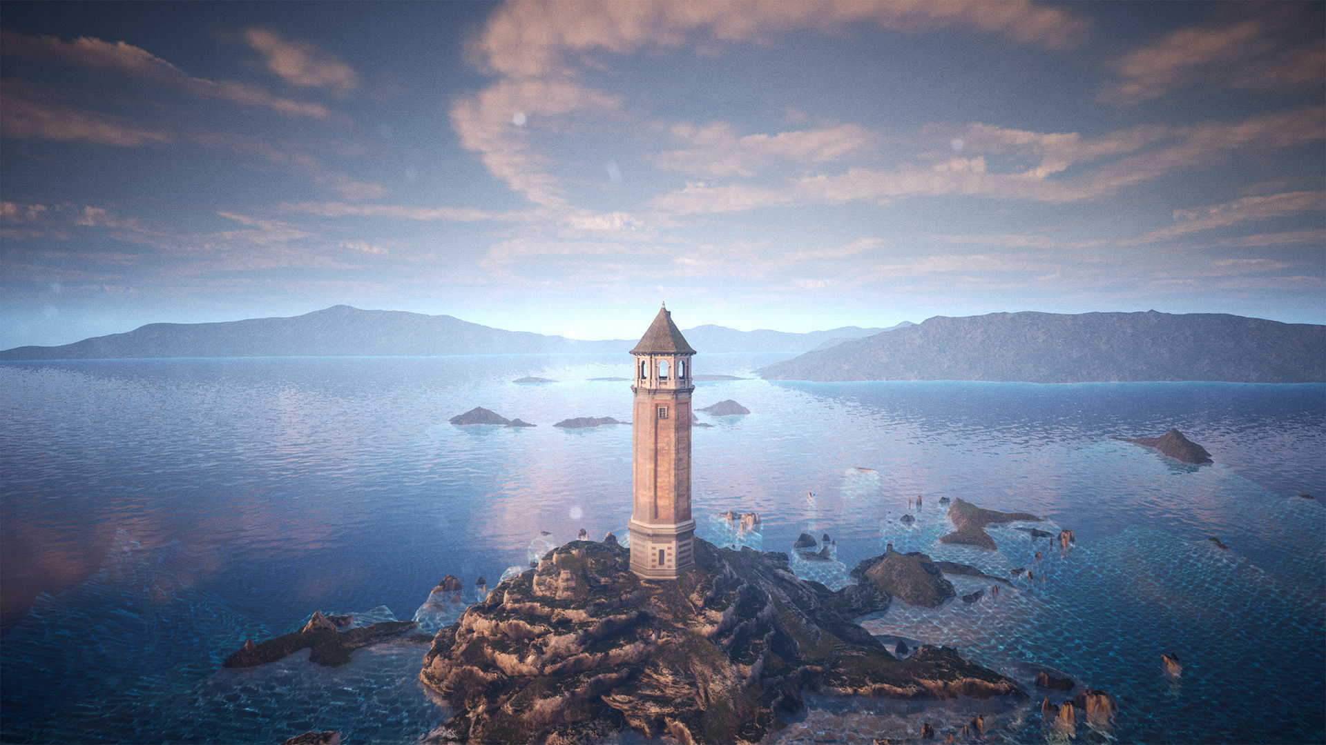 Lighthouse Island High Quality Environment Low-poly 3D model_2