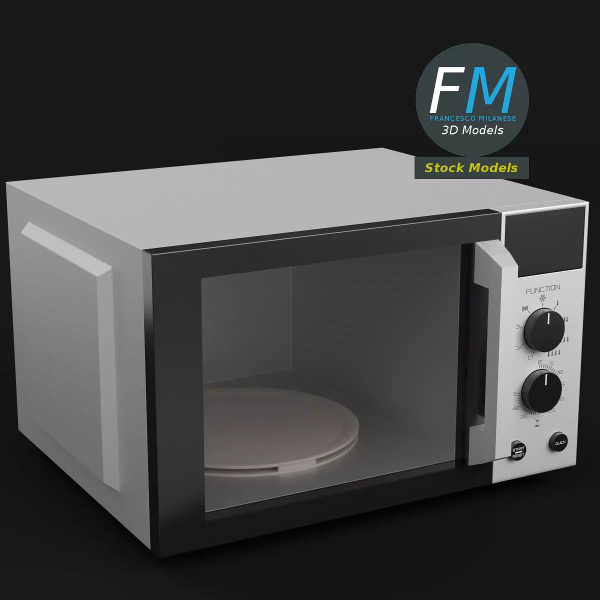 Microwave oven 3D model_0