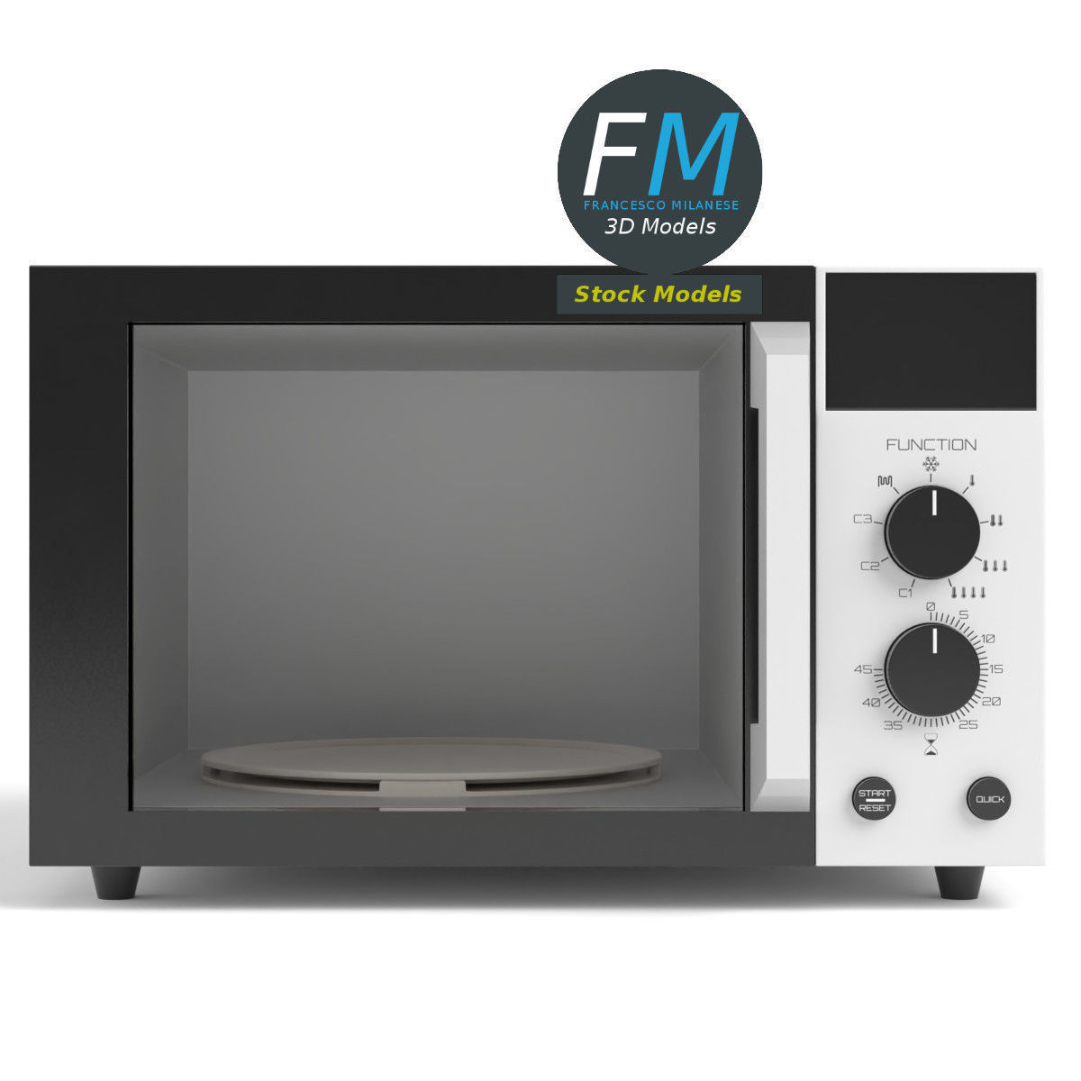 Microwave oven 3D model_4