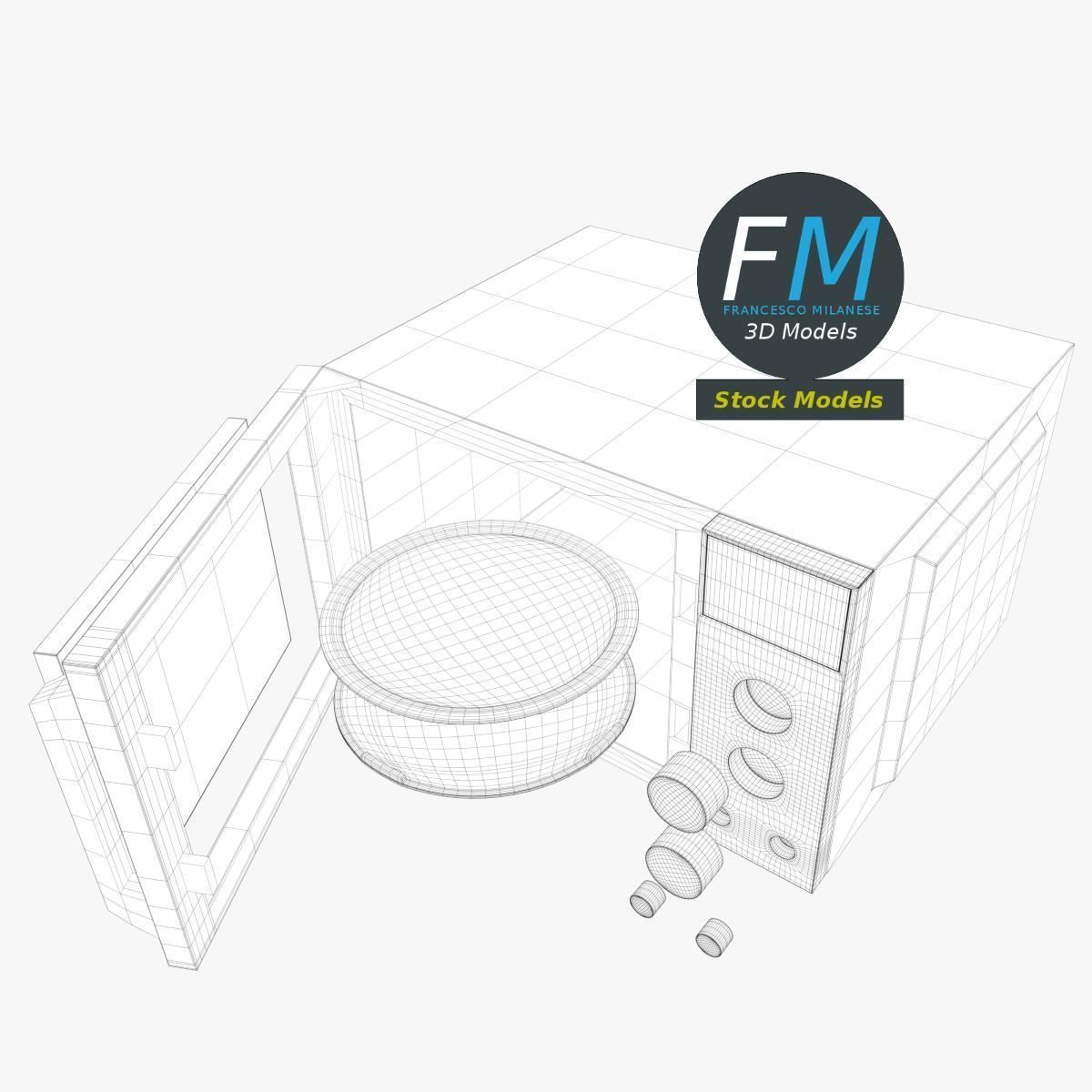 Microwave oven 3D model_8
