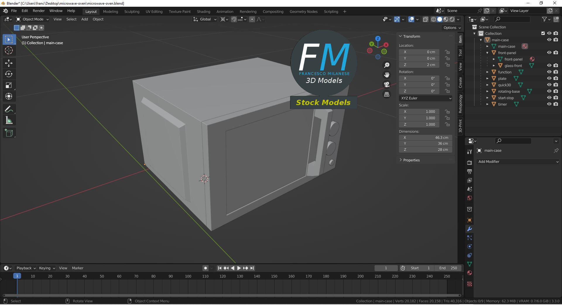 Microwave oven 3D model_9
