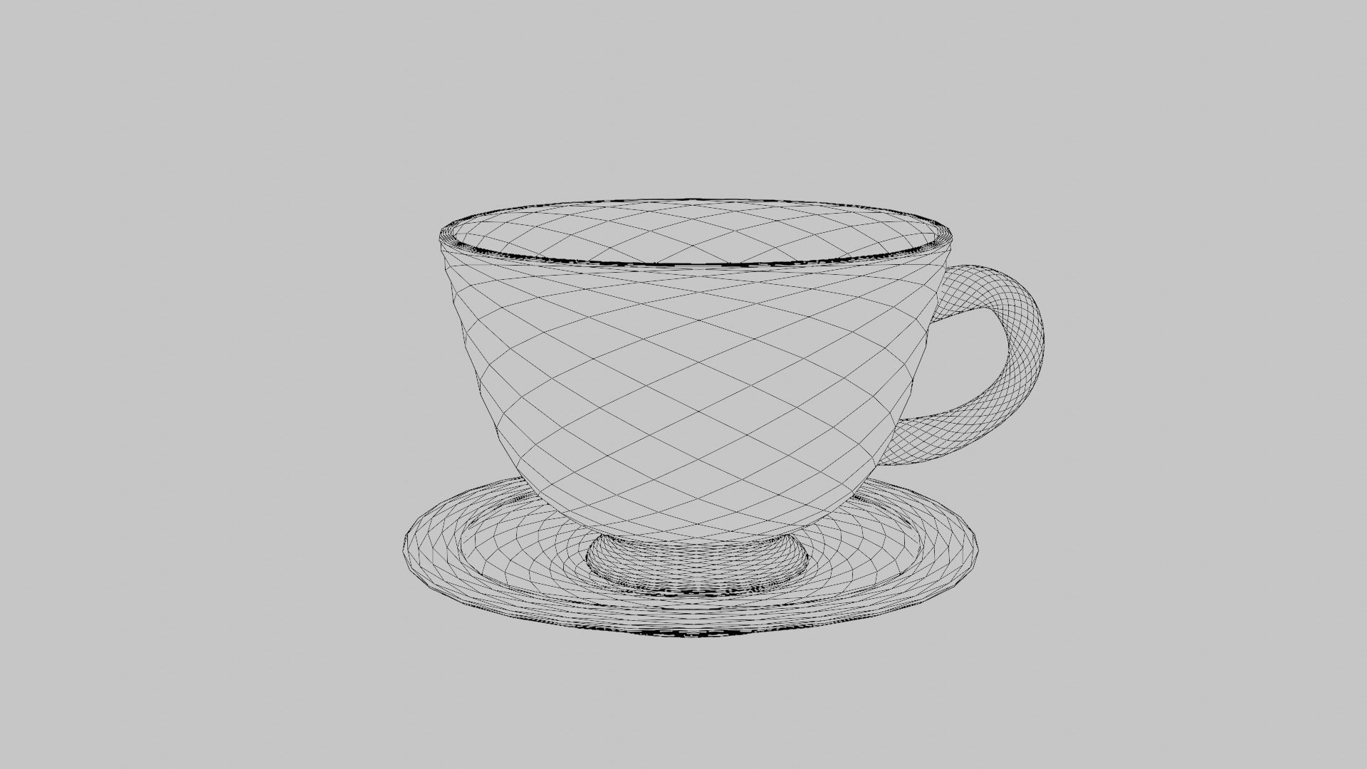 Teacup cup and saucer 3D model_4