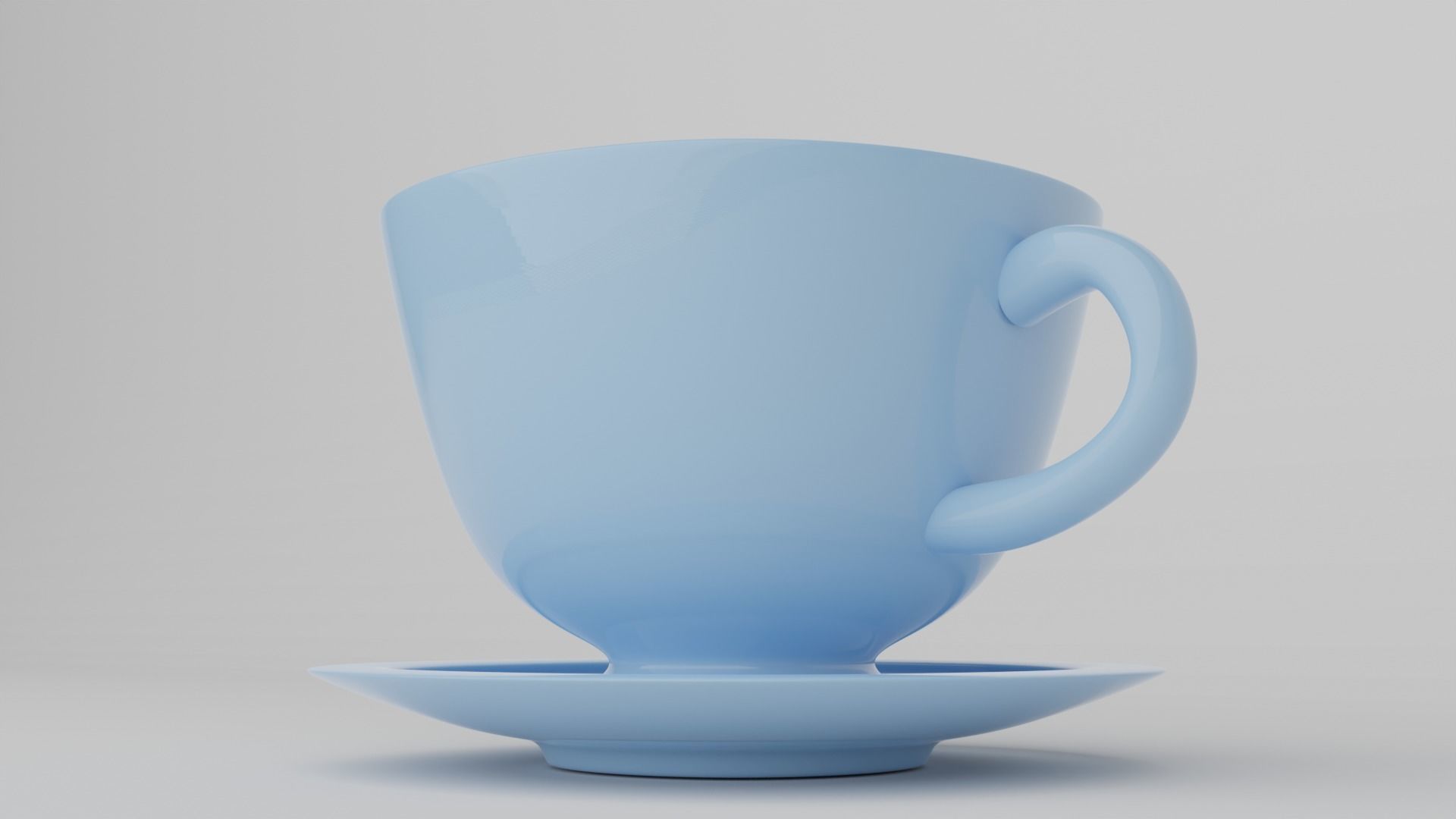 Teacup cup and saucer 3D model_2