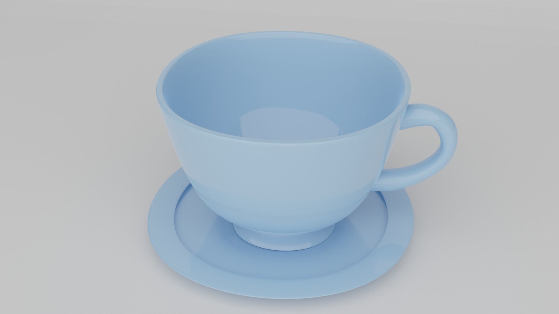 Teacup cup and saucer 3D model_1