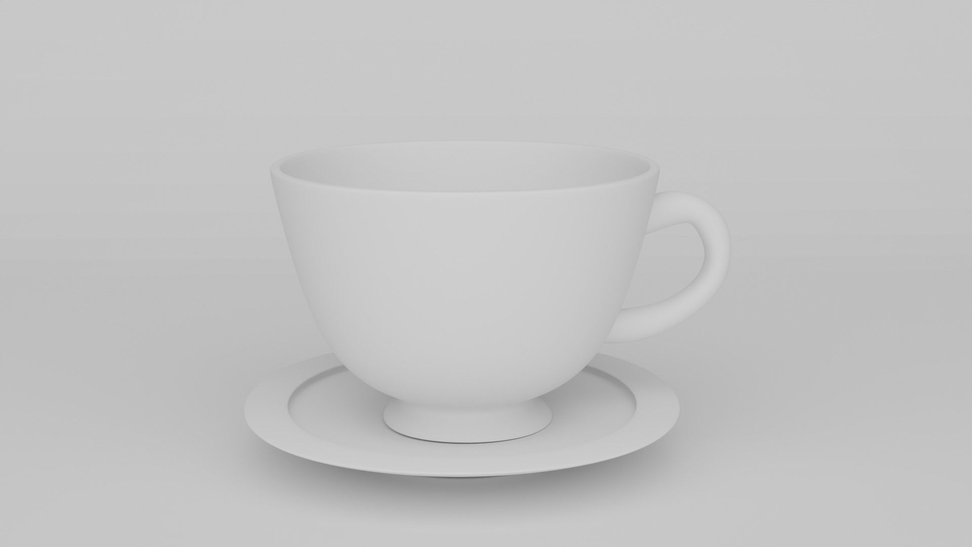 Teacup cup and saucer 3D model_3