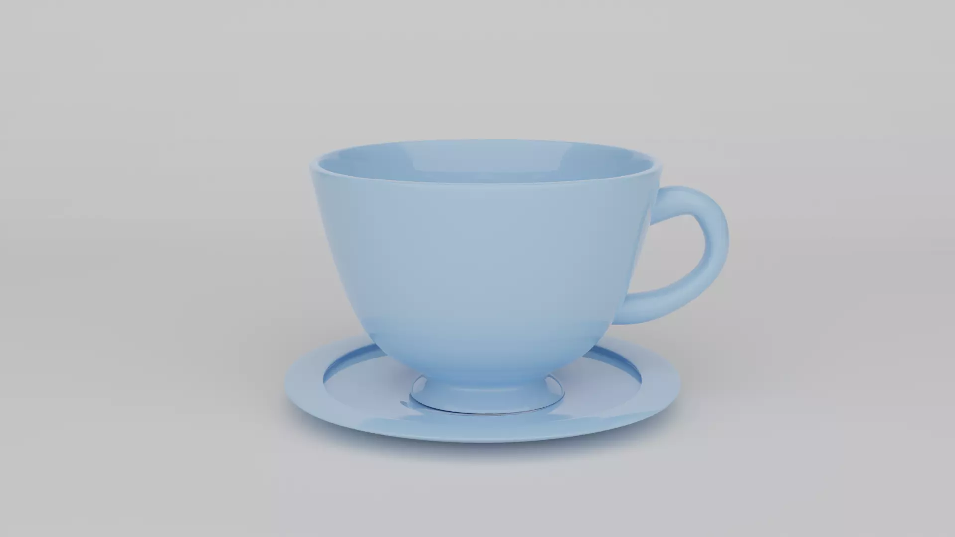 Teacup cup and saucer 3D model_0