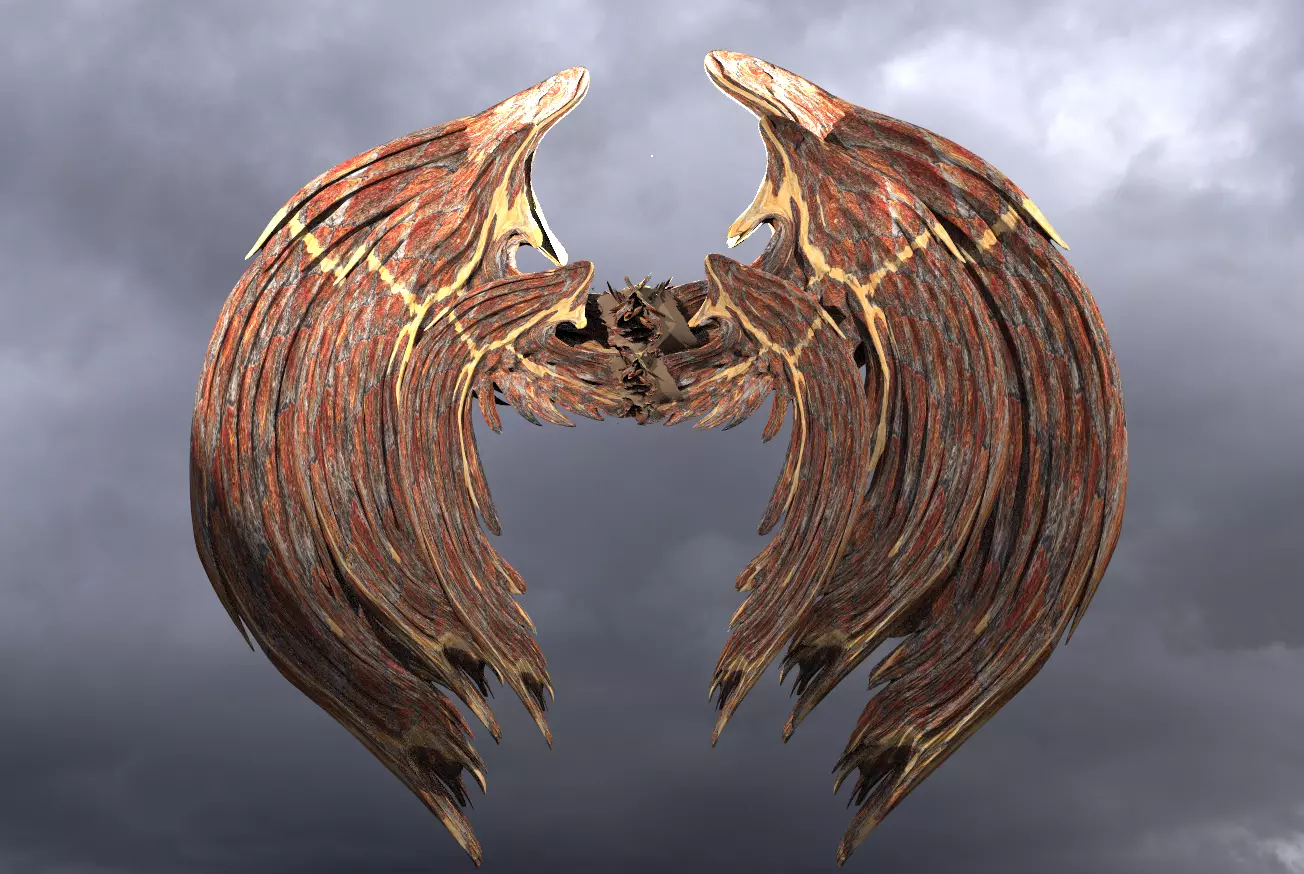 Crescent Angel wings 2 3D model