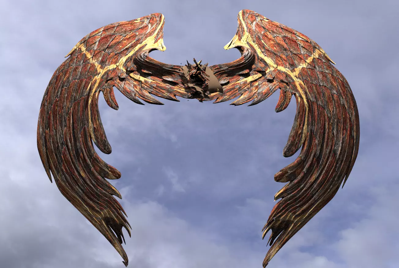 Crescent Angel wings 3 3D model_0