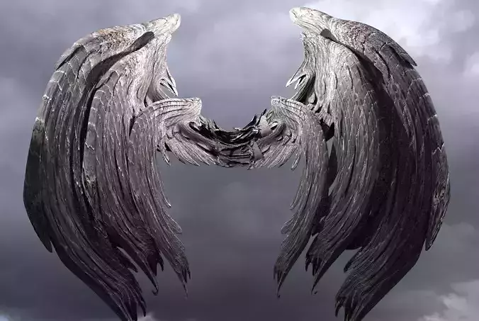 Fallen Crescent Angel wings 3D model